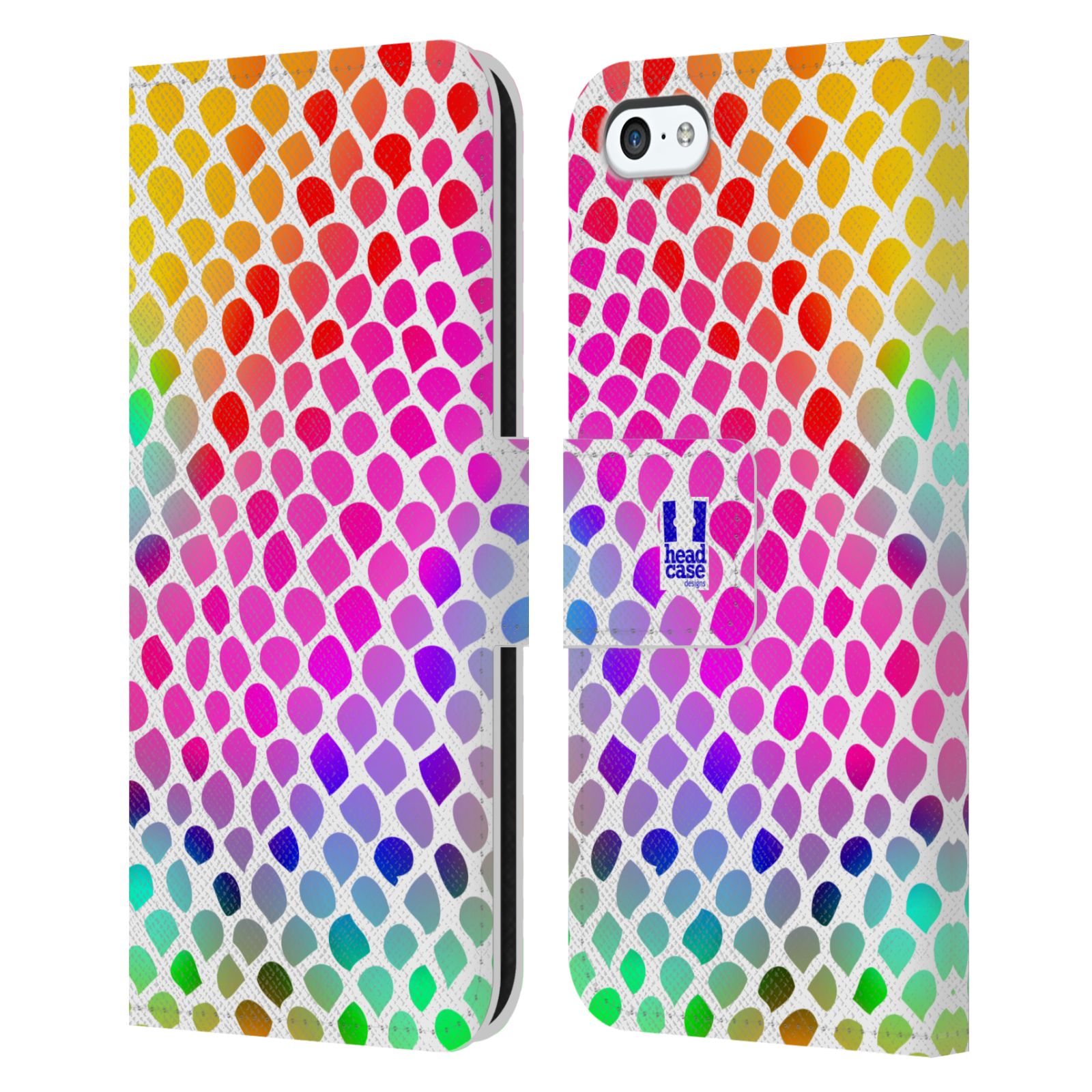 HEAD CASE Flipové pouzdro pro mobil Apple Iphone 5C Zvířecí barevné vzory duhový had