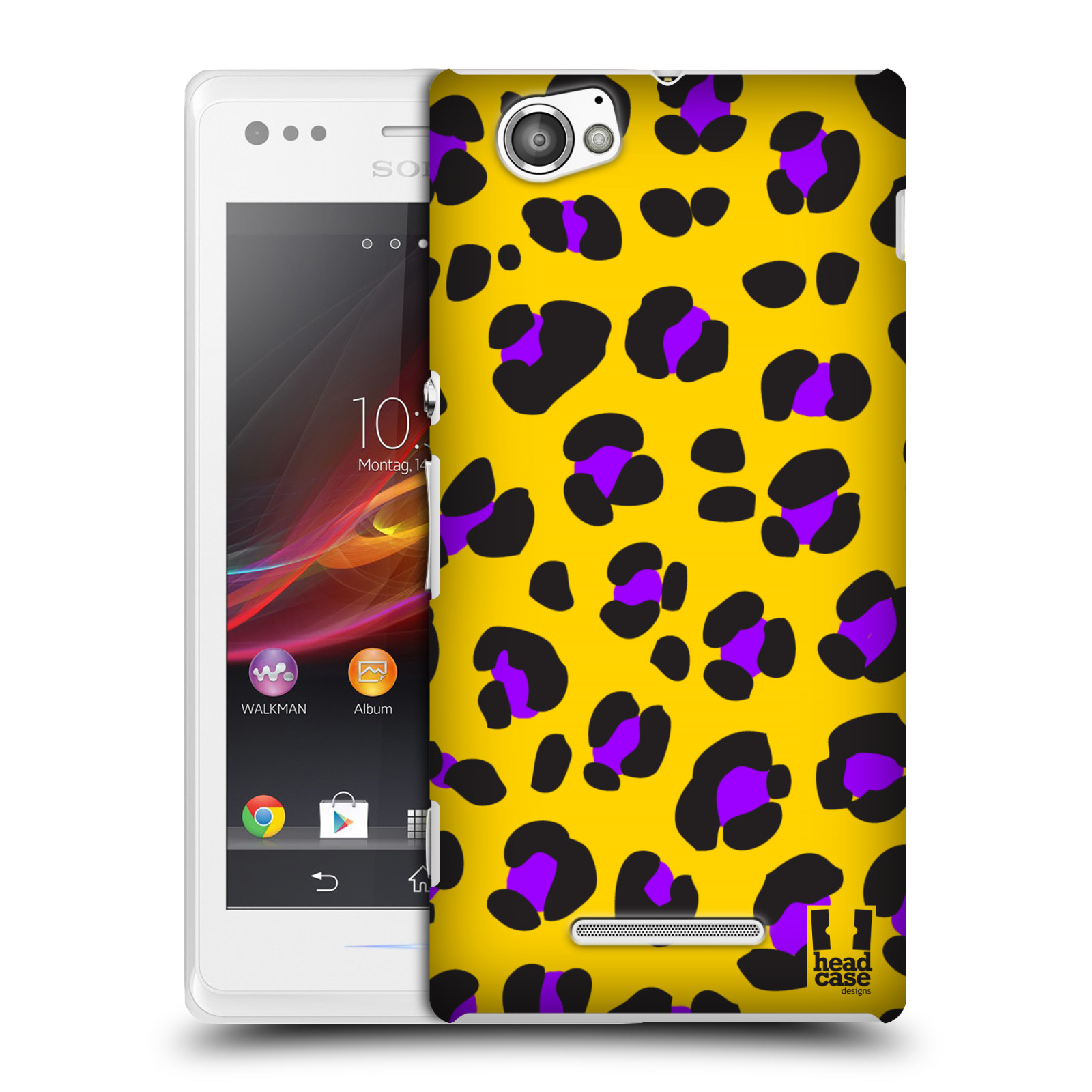 HEAD CASE plastový obal na mobil Sony Xperia M vzor Divočina zvíře žlutý leopard