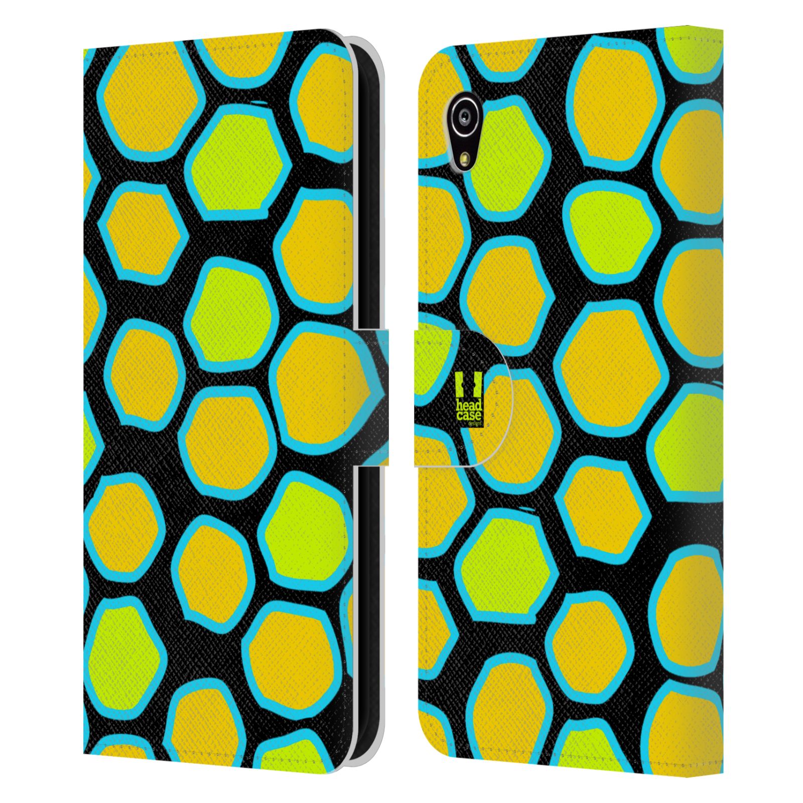 HEAD CASE Flipové pouzdro pro mobil SONY XPERIA M4 AQUA Zvířecí barevné vzory žlutý had