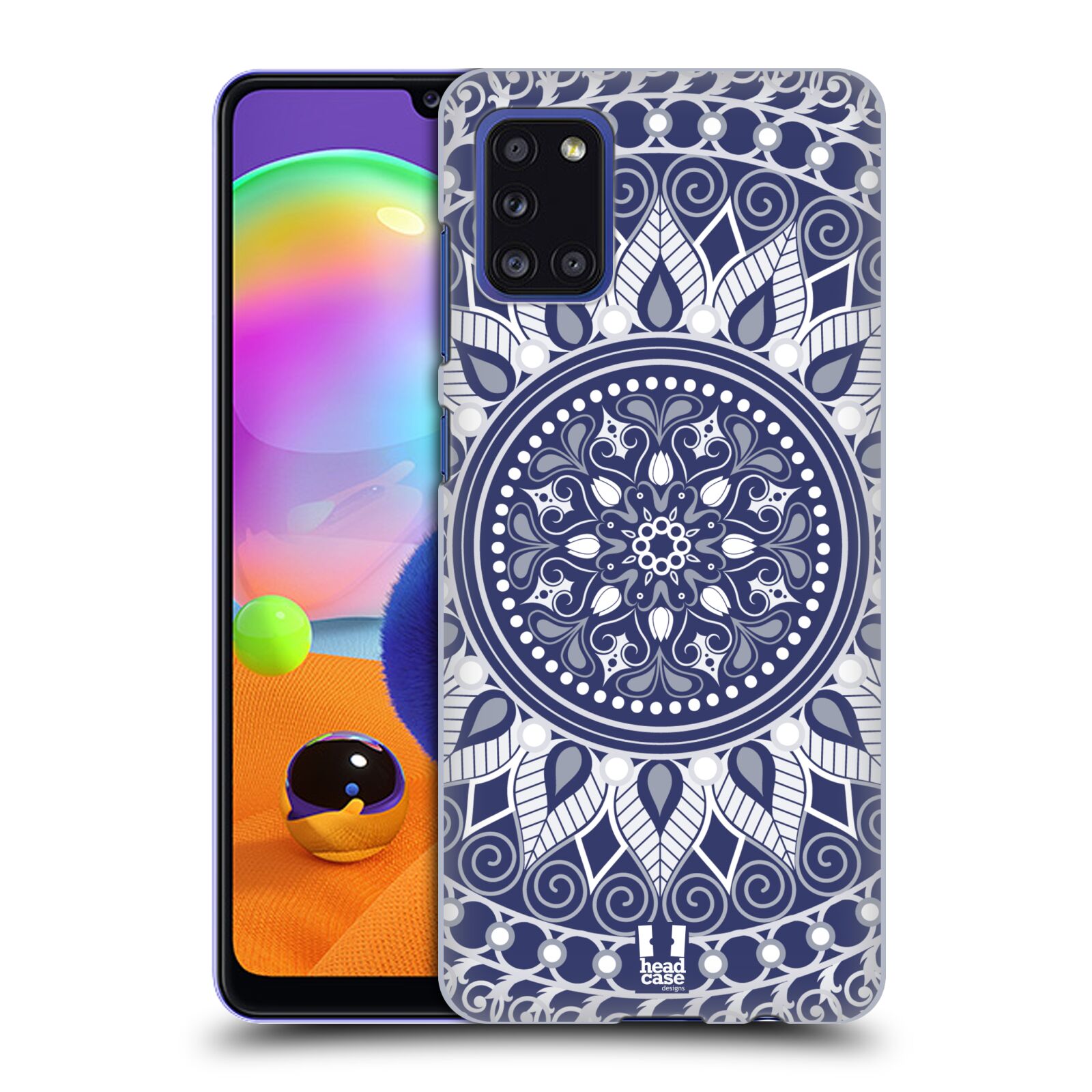 Zadní kryt na mobil Samsung Galaxy A31 vzor Indie Mandala slunce barevný motiv MODRÁ