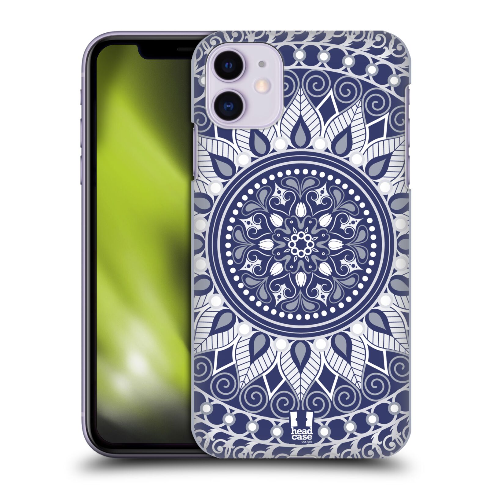 Pouzdro na mobil Apple Iphone 11 - HEAD CASE - vzor Indie Mandala slunce barevný motiv MODRÁ