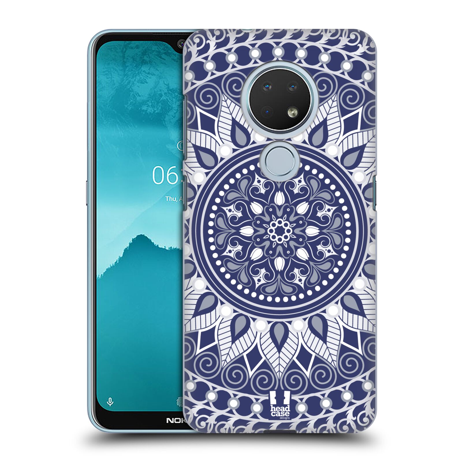 Pouzdro na mobil Nokia 6.2 - HEAD CASE - vzor Indie Mandala slunce barevný motiv MODRÁ