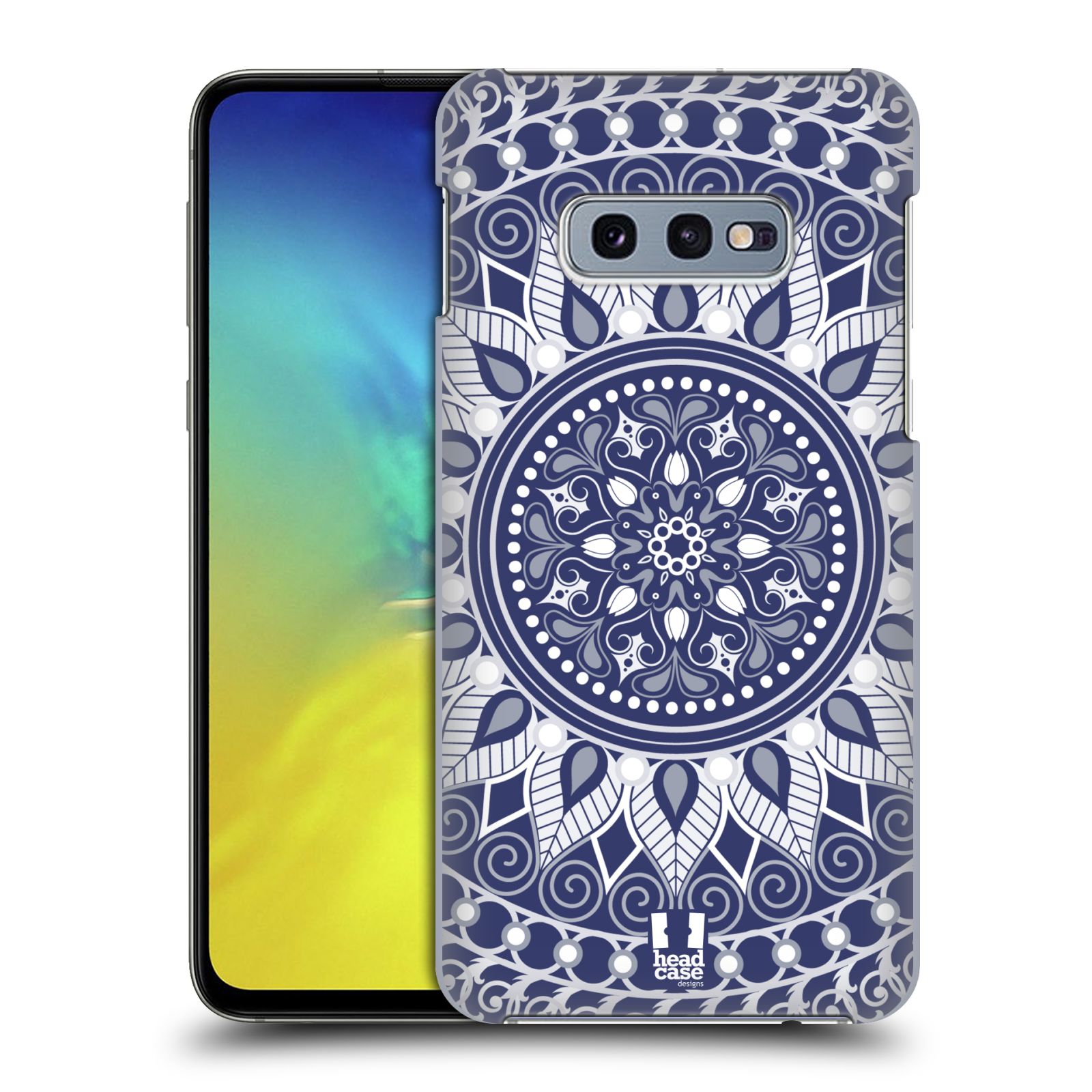 Pouzdro na mobil Samsung Galaxy S10e - HEAD CASE - vzor Indie Mandala slunce barevný motiv MODRÁ