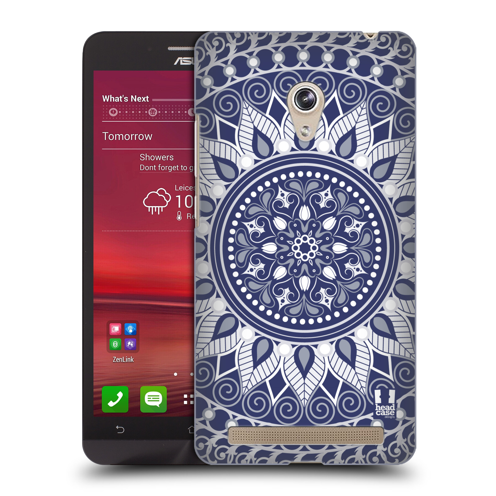 HEAD CASE plastový obal na mobil Asus Zenfone 6 vzor Indie Mandala slunce barevný motiv MODRÁ