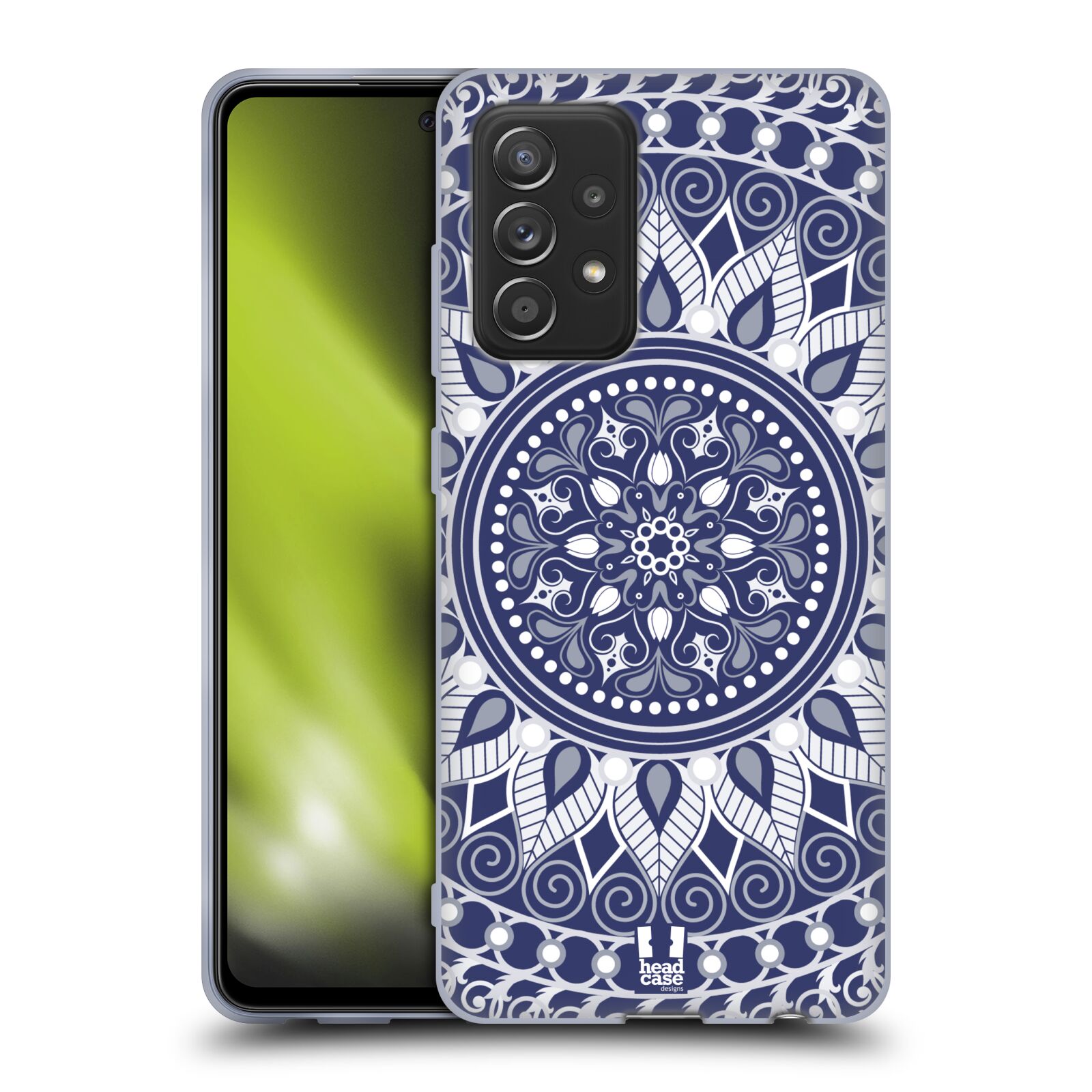 Plastový obal HEAD CASE na mobil Samsung Galaxy A52 / A52 5G / A52s 5G vzor Indie Mandala slunce barevný motiv MODRÁ