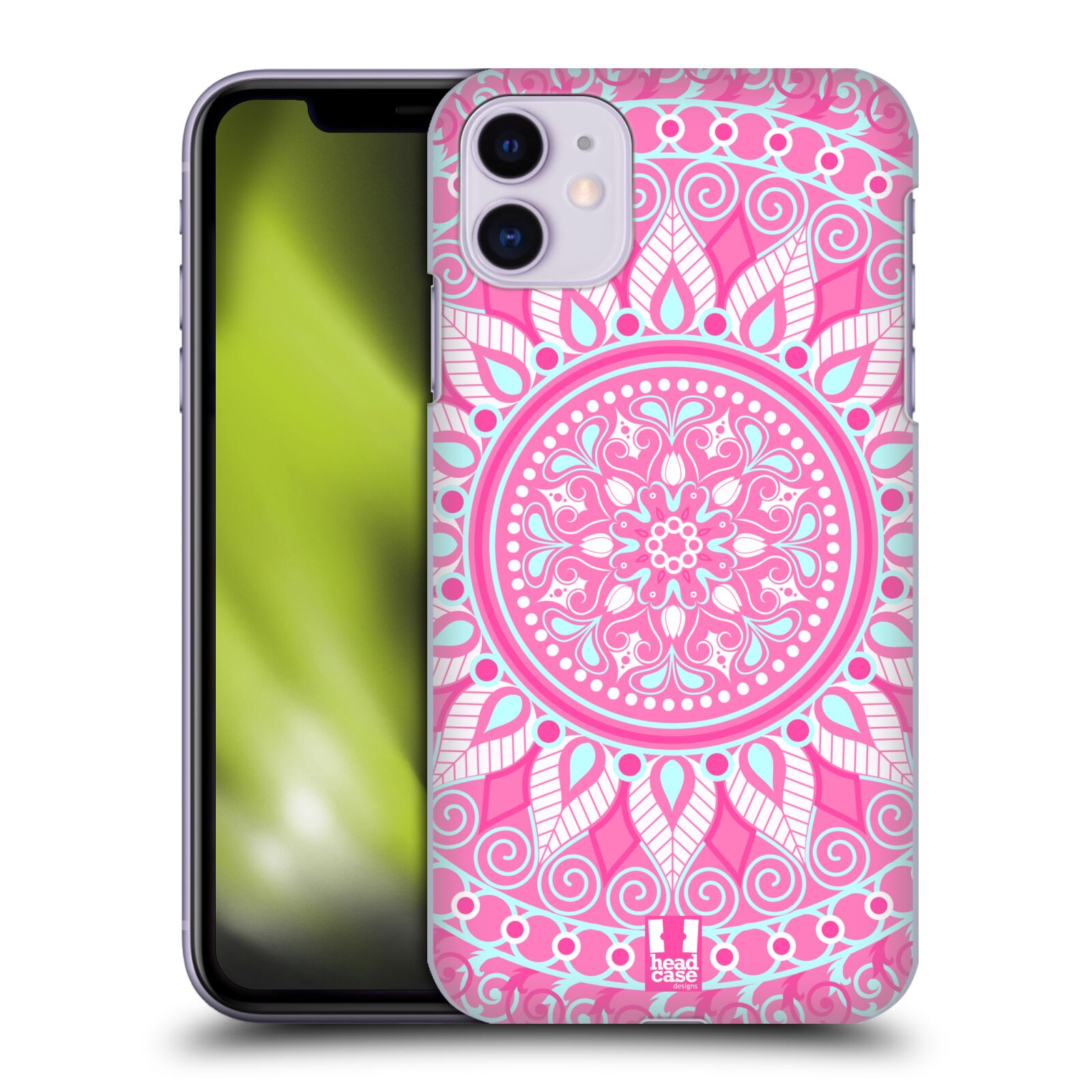 Pouzdro na mobil Apple Iphone 11 - HEAD CASE - vzor Indie Mandala slunce barevný motiv RŮŽOVÁ