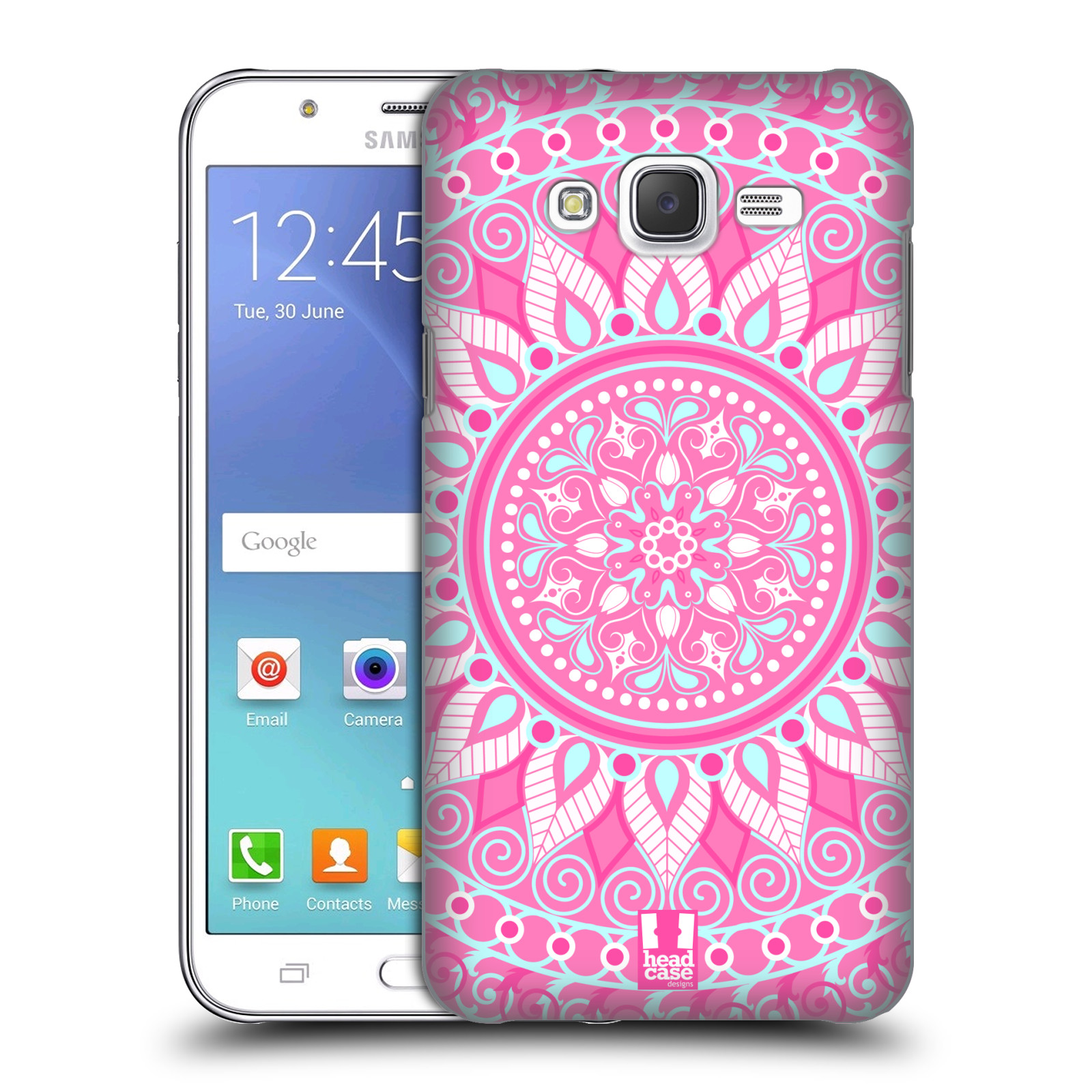 HEAD CASE plastový obal na mobil SAMSUNG Galaxy J5, J500 vzor Indie Mandala slunce barevný motiv RŮŽOVÁ