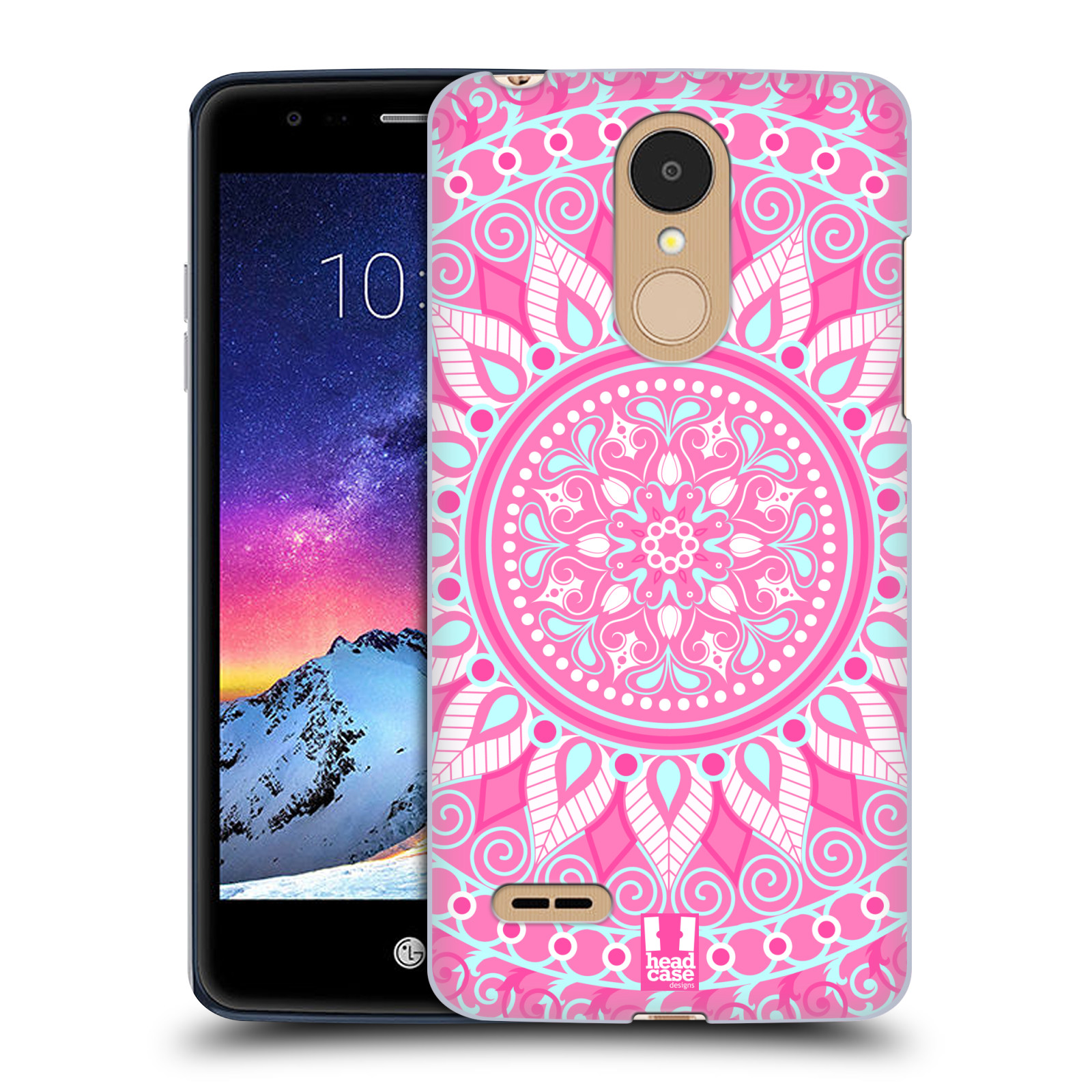 HEAD CASE plastový obal na mobil LG K9 / K8 2018 vzor Indie Mandala slunce barevný motiv RŮŽOVÁ