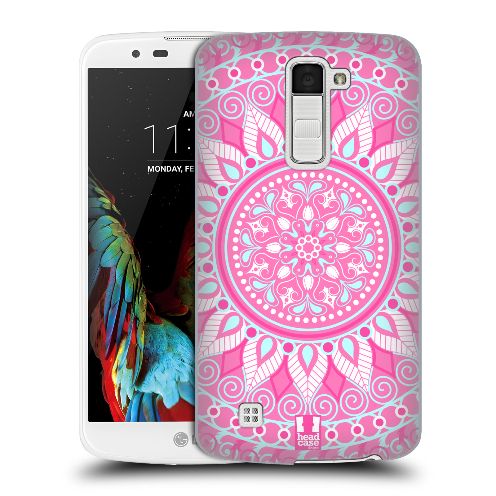HEAD CASE plastový obal na mobil LG K10 vzor Indie Mandala slunce barevný motiv RŮŽOVÁ