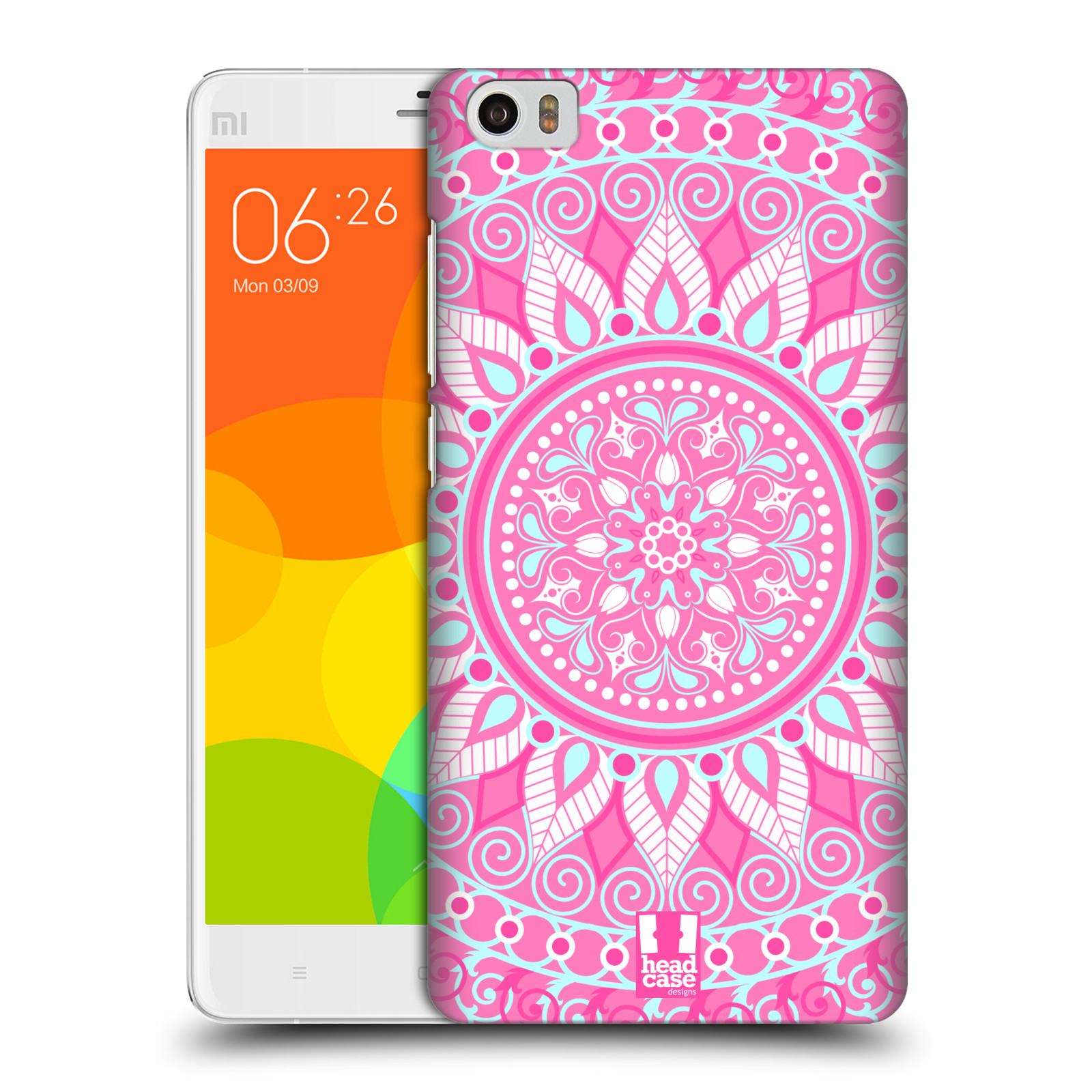 HEAD CASE pevný plastový obal na mobil XIAOMI Mi Note vzor Indie Mandala slunce barevný motiv RŮŽOVÁ