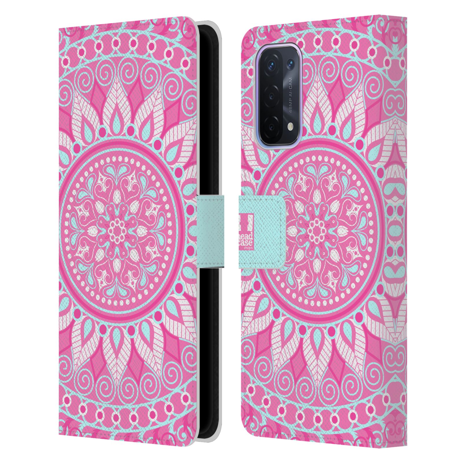 Pouzdro na mobil Oppo A54 5G - HEAD CASE - Mandala růžová