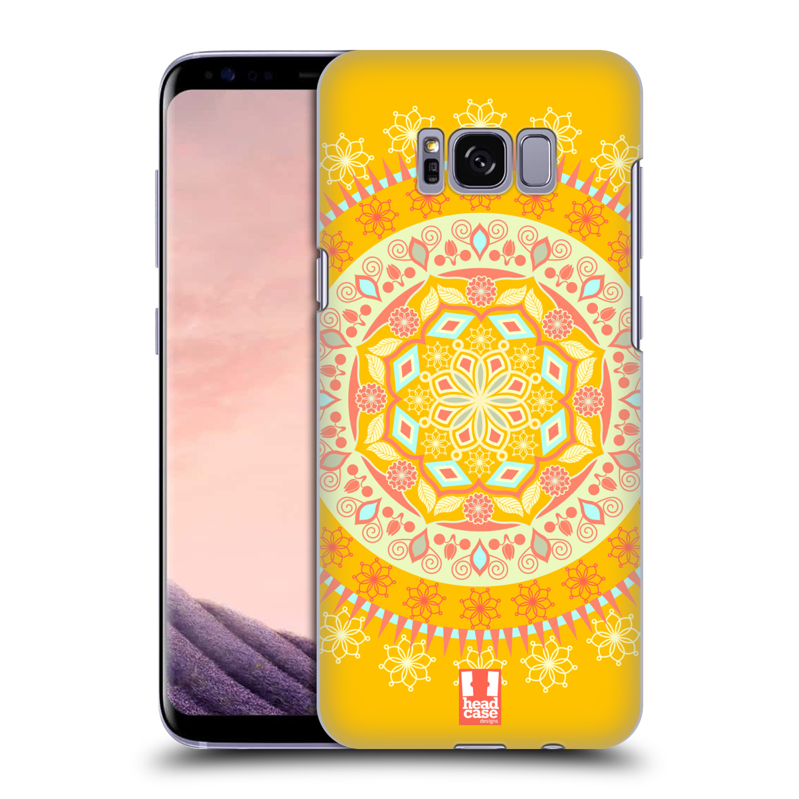HEAD CASE plastový obal na mobil Samsung Galaxy S8 vzor Indie Mandala slunce barevný motiv ŽLUTÁ
