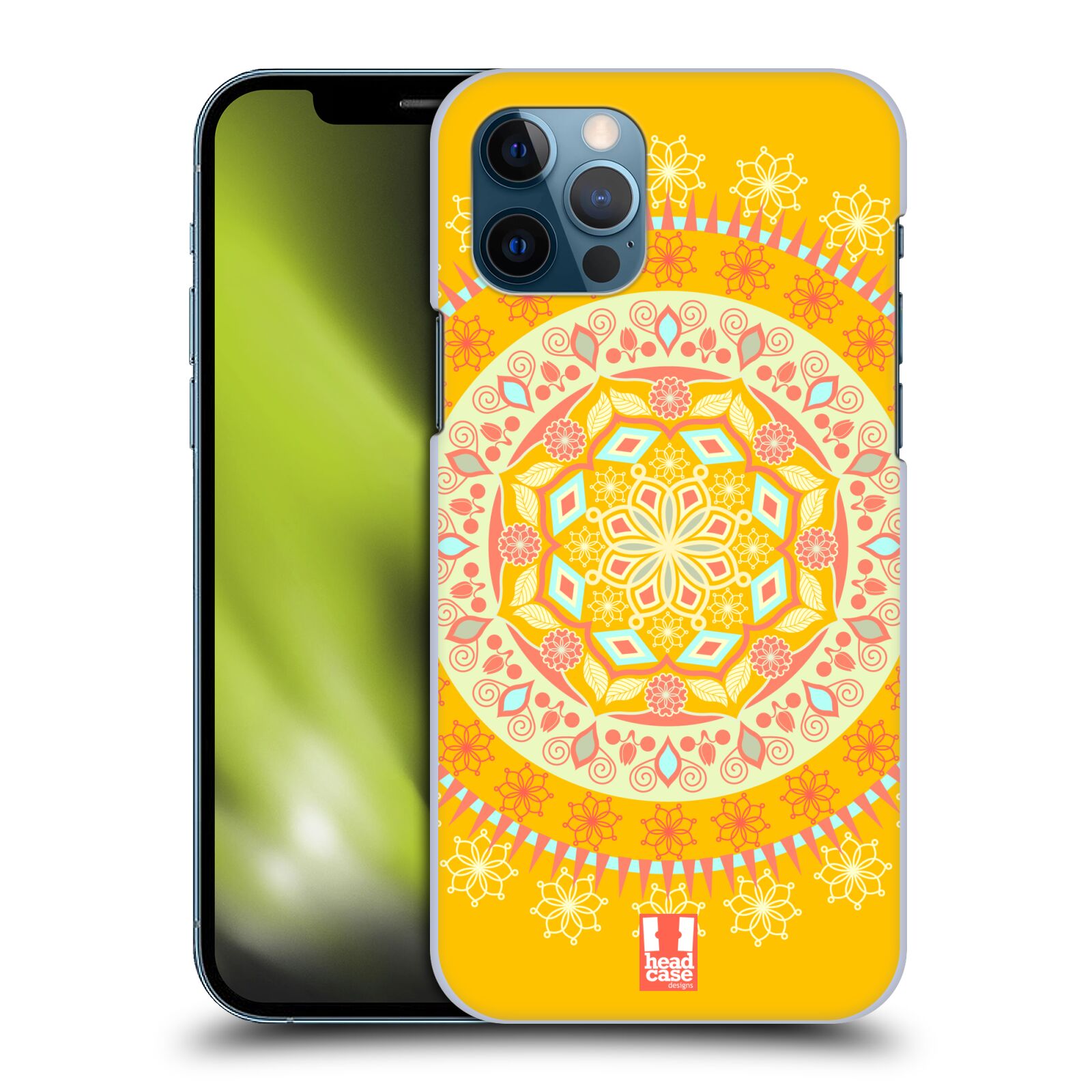 HEAD CASE plastový obal na mobil Apple Iphone 12 / Iphone 12 PRO vzor Indie Mandala slunce barevný motiv ŽLUTÁ