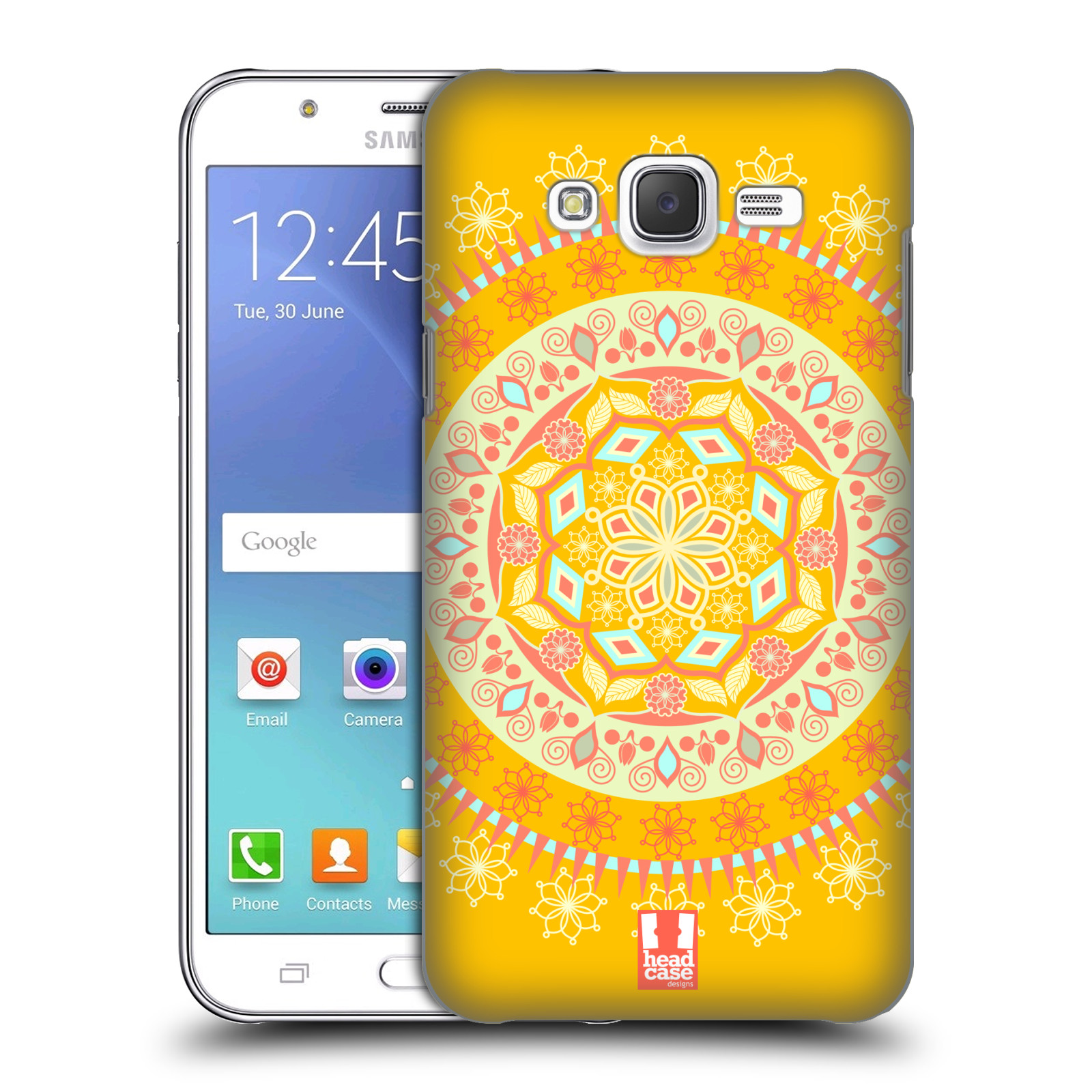 HEAD CASE plastový obal na mobil SAMSUNG Galaxy J5, J500 vzor Indie Mandala slunce barevný motiv ŽLUTÁ