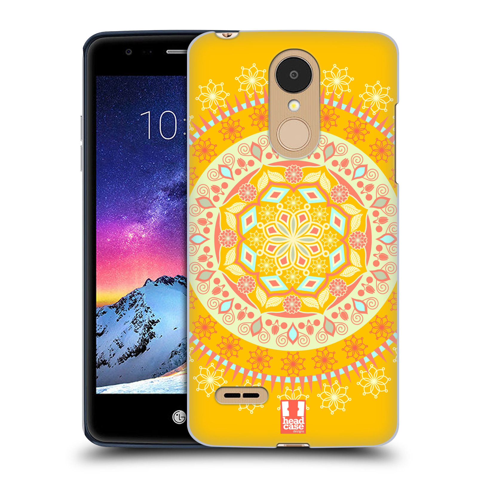 HEAD CASE plastový obal na mobil LG K9 / K8 2018 vzor Indie Mandala slunce barevný motiv ŽLUTÁ