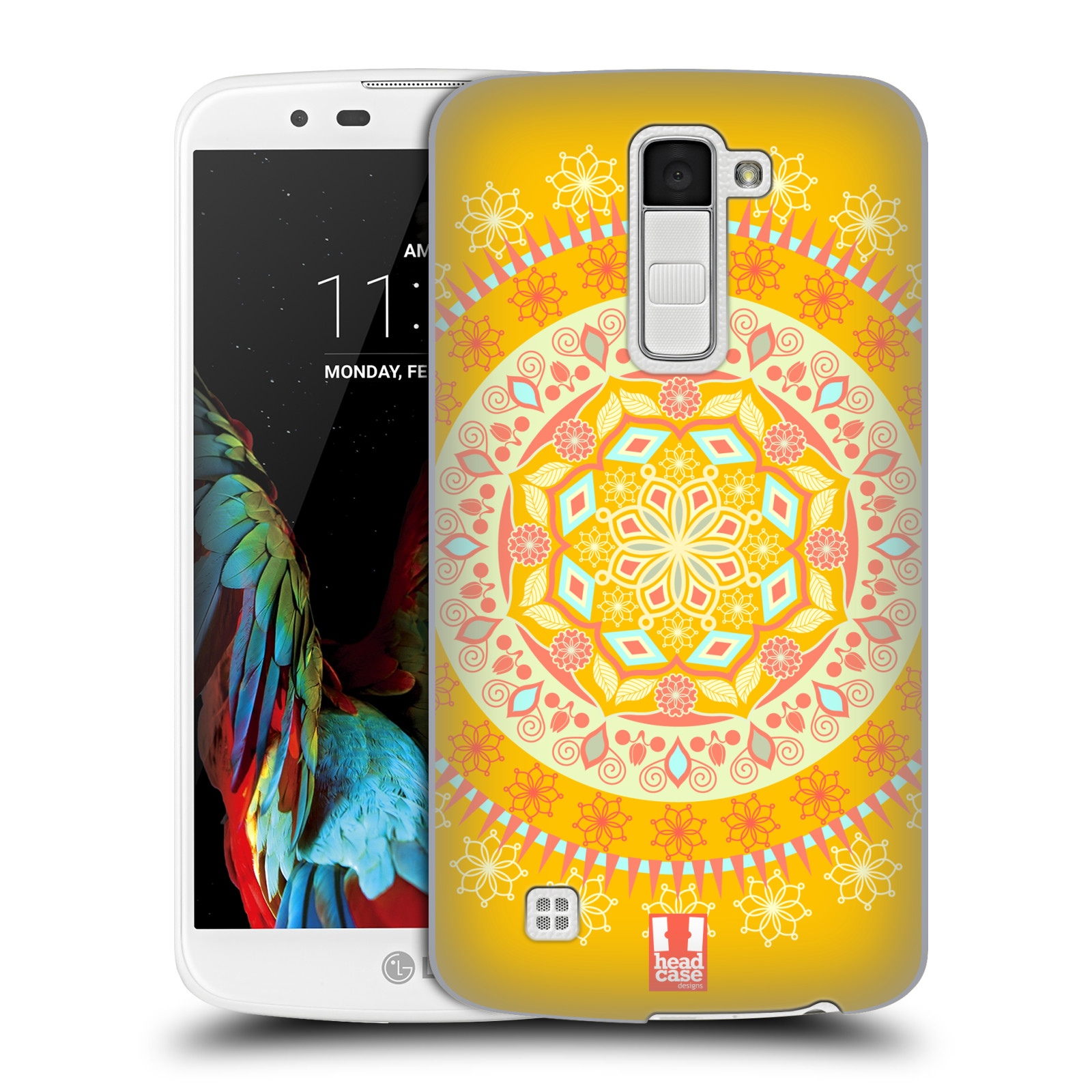 HEAD CASE plastový obal na mobil LG K10 vzor Indie Mandala slunce barevný motiv ŽLUTÁ