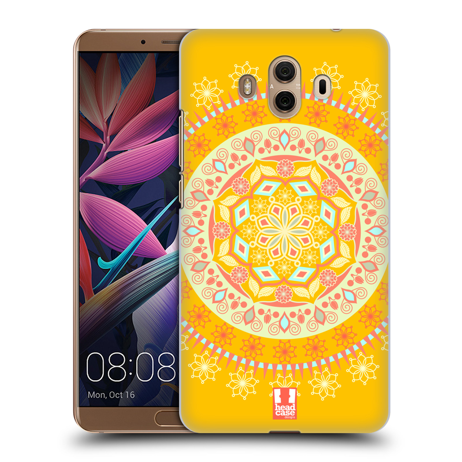 HEAD CASE plastový obal na mobil Huawei Mate 10 vzor Indie Mandala slunce barevný motiv ŽLUTÁ