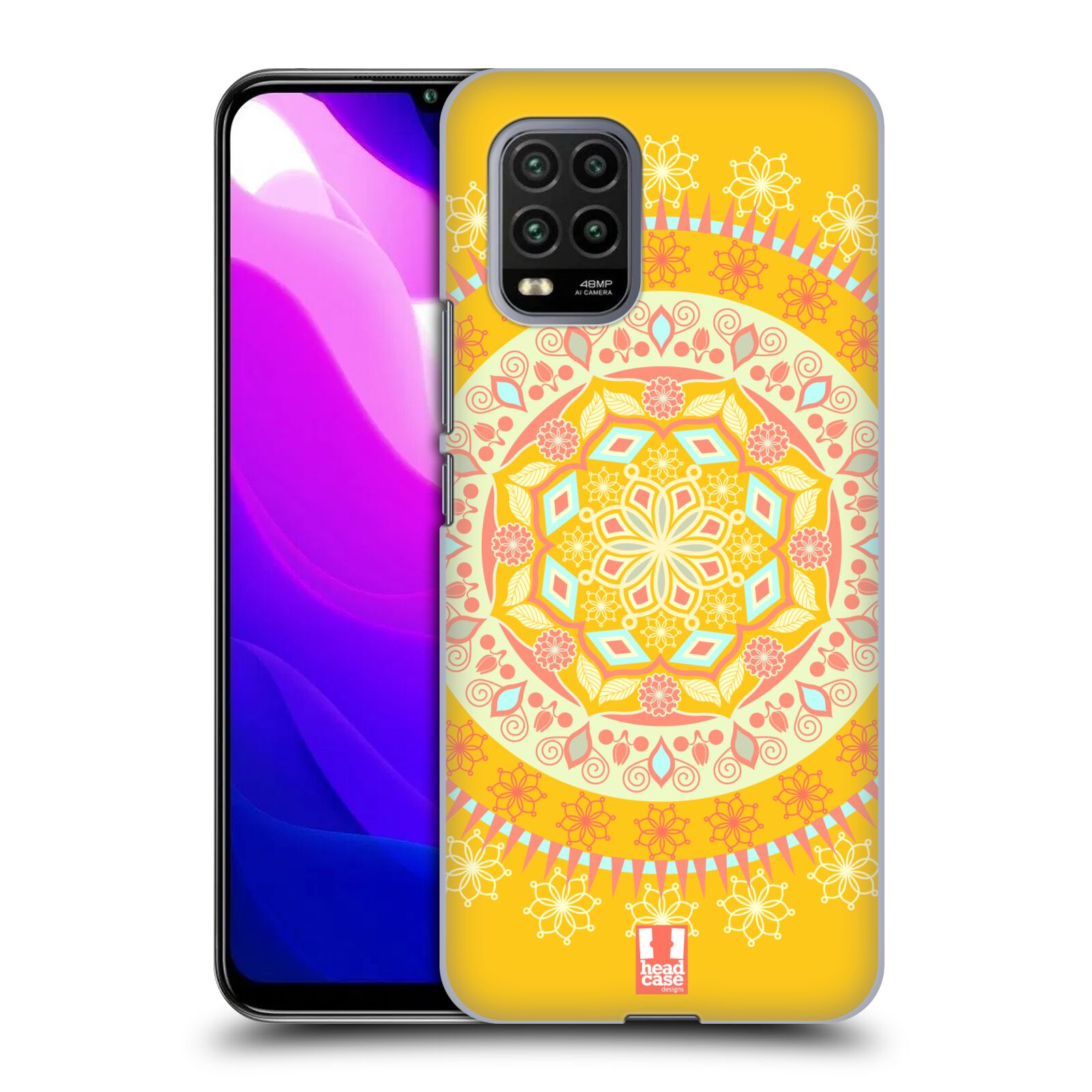 Zadní kryt, obal na mobil Xiaomi Mi 10 LITE vzor Indie Mandala slunce barevný motiv ŽLUTÁ