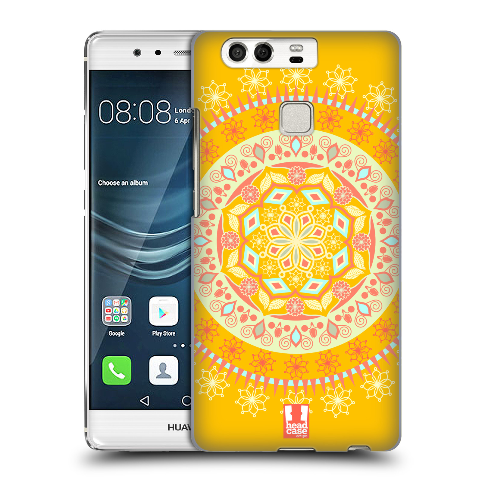 HEAD CASE plastový obal na mobil Huawei P9 / P9 DUAL SIM vzor Indie Mandala slunce barevný motiv ŽLUTÁ