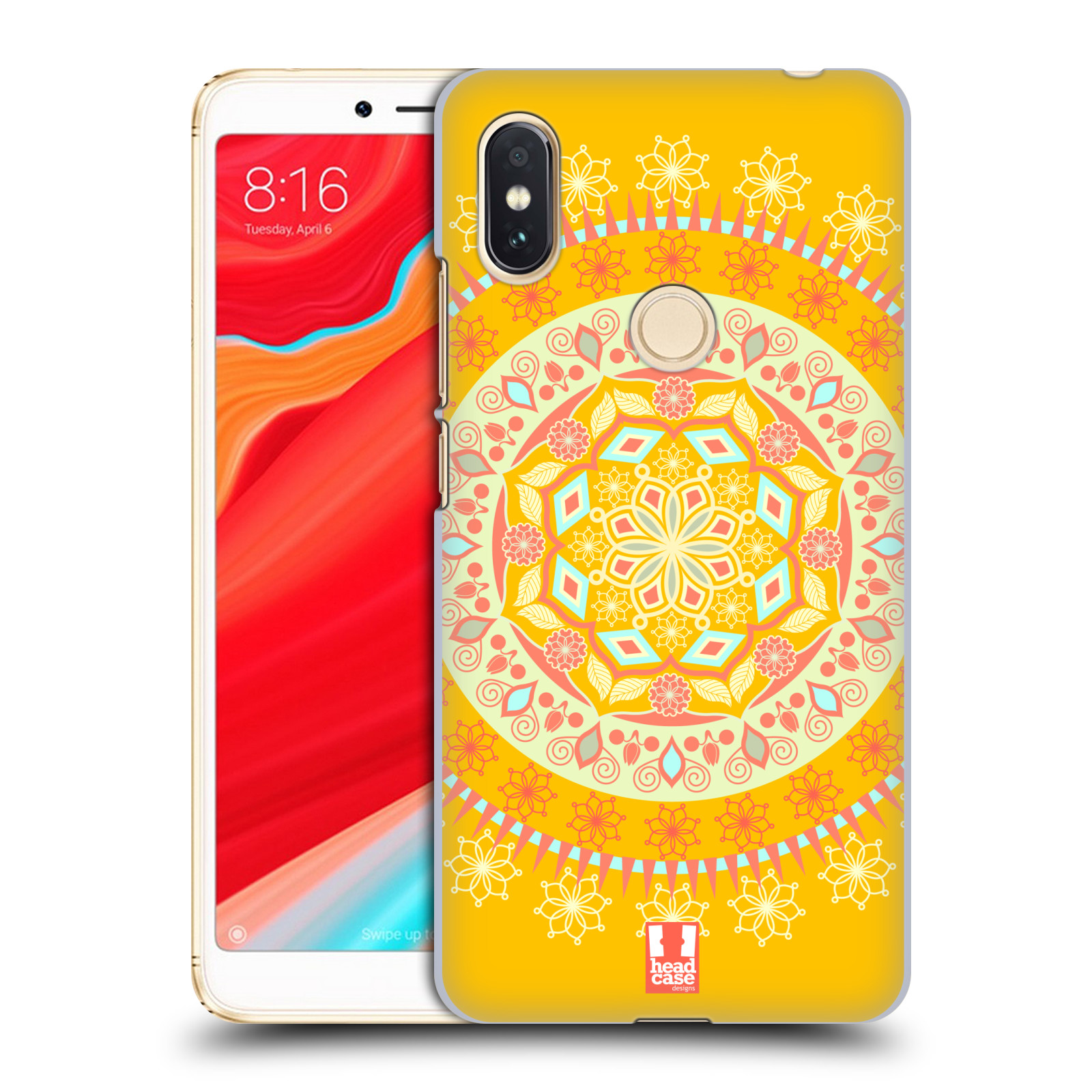 HEAD CASE plastový obal na mobil Xiaomi Redmi S2 vzor Indie Mandala slunce barevný motiv ŽLUTÁ