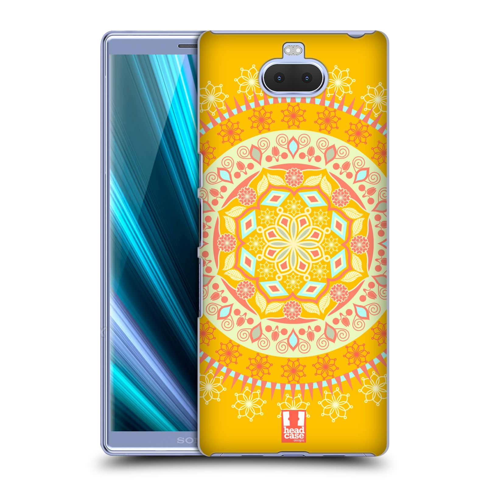 Pouzdro na mobil Sony Xperia 10 - Head Case - vzor Indie Mandala slunce barevný motiv ŽLUTÁ