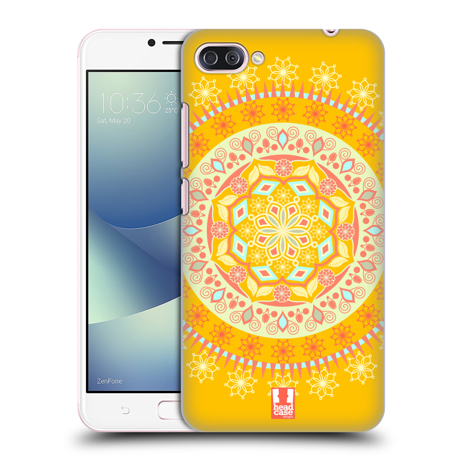 HEAD CASE plastový obal na mobil Asus Zenfone 4 MAX ZC554KL vzor Indie Mandala slunce barevný motiv ŽLUTÁ