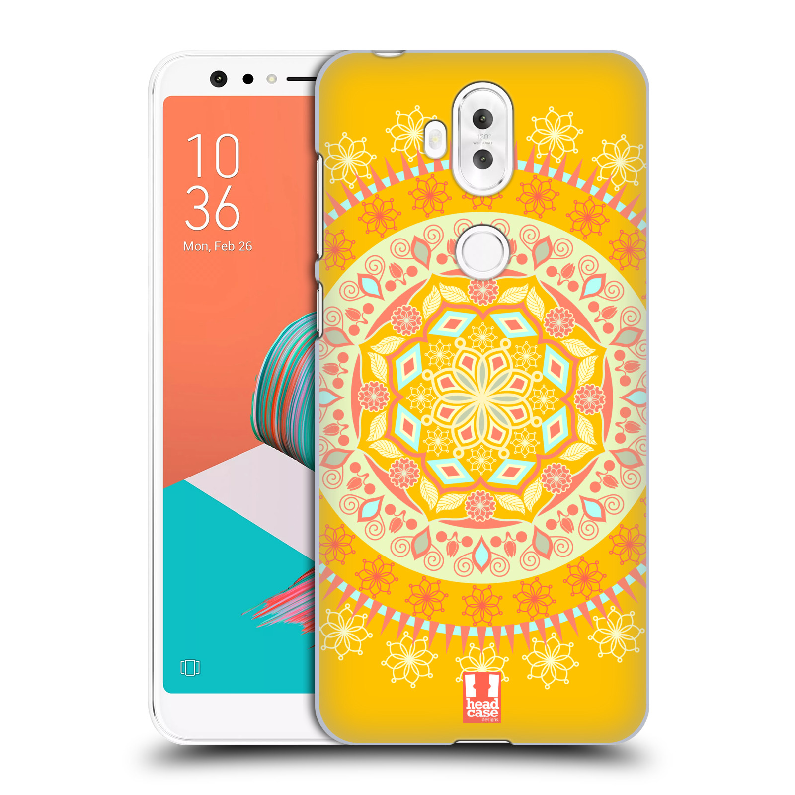 HEAD CASE plastový obal na mobil Asus Zenfone 5 LITE ZC600KL vzor Indie Mandala slunce barevný motiv ŽLUTÁ