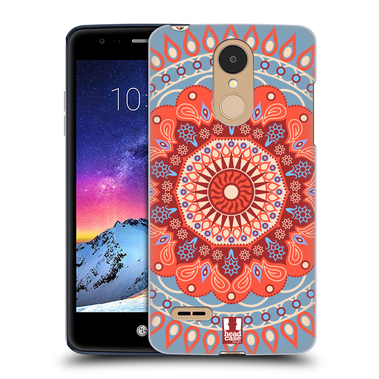 HEAD CASE plastový obal na mobil LG K9 / K8 2018 vzor Indie Mandala slunce barevný motiv ČERVENÁ A MODRÁ