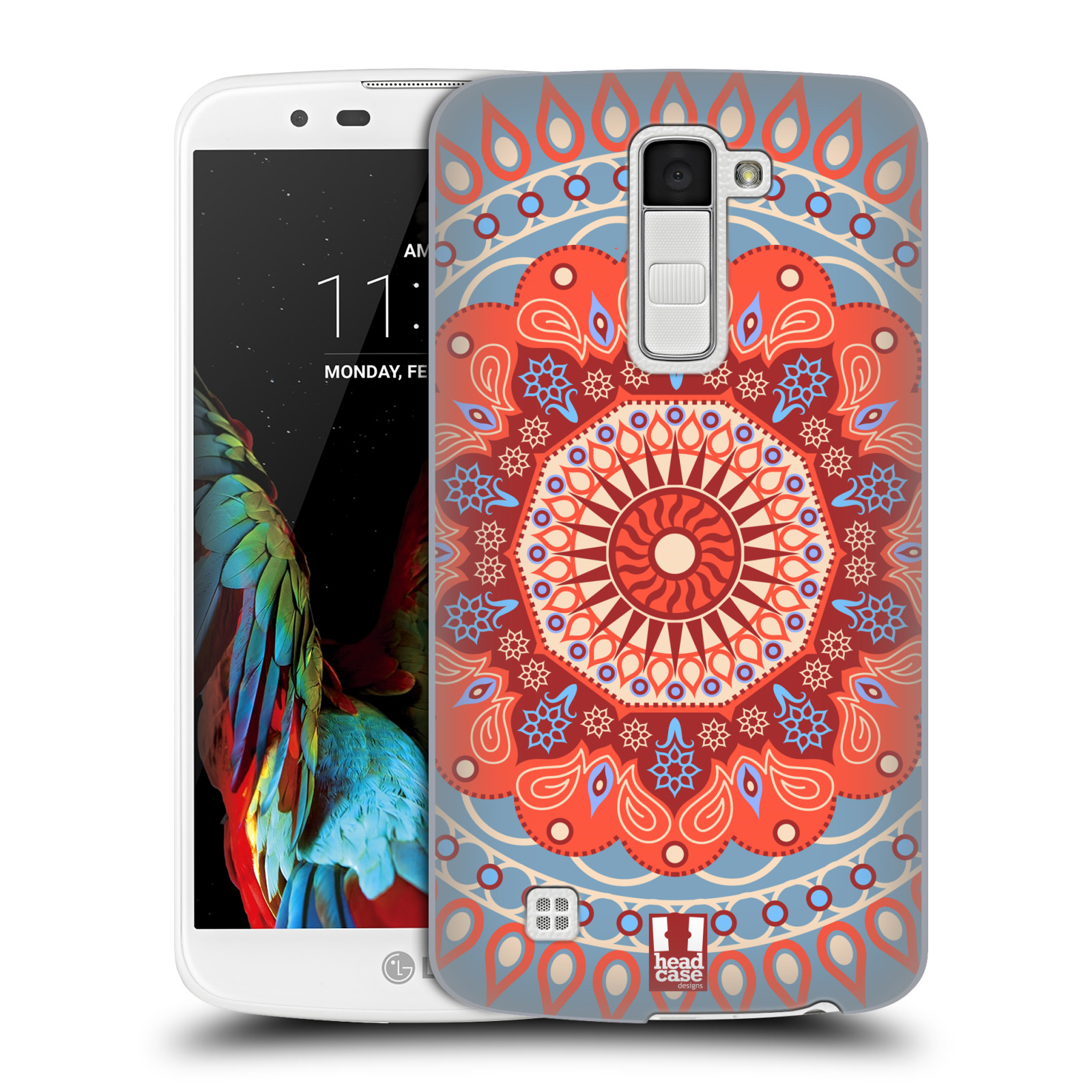 HEAD CASE plastový obal na mobil LG K10 vzor Indie Mandala slunce barevný motiv ČERVENÁ A MODRÁ
