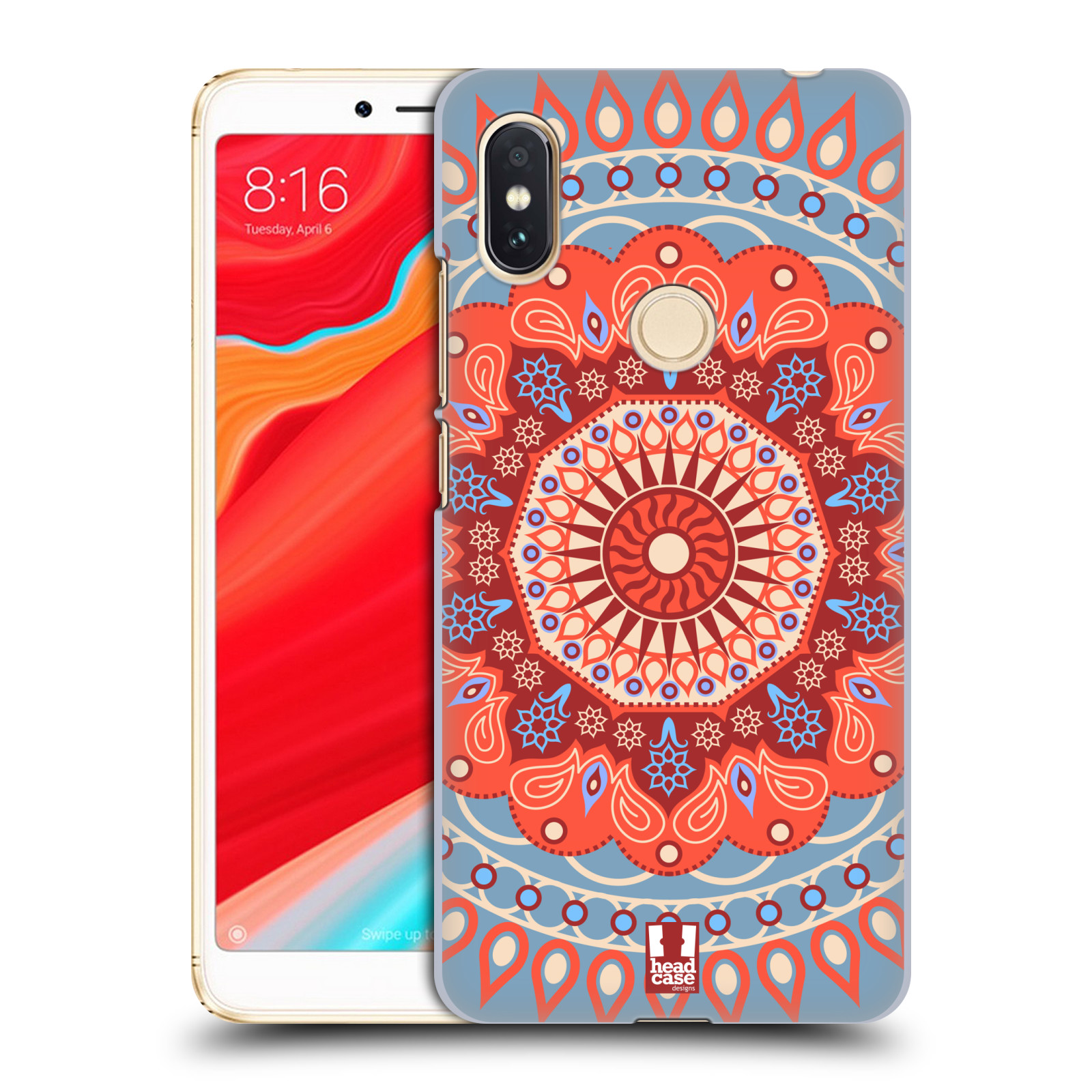 HEAD CASE plastový obal na mobil Xiaomi Redmi S2 vzor Indie Mandala slunce barevný motiv ČERVENÁ A MODRÁ