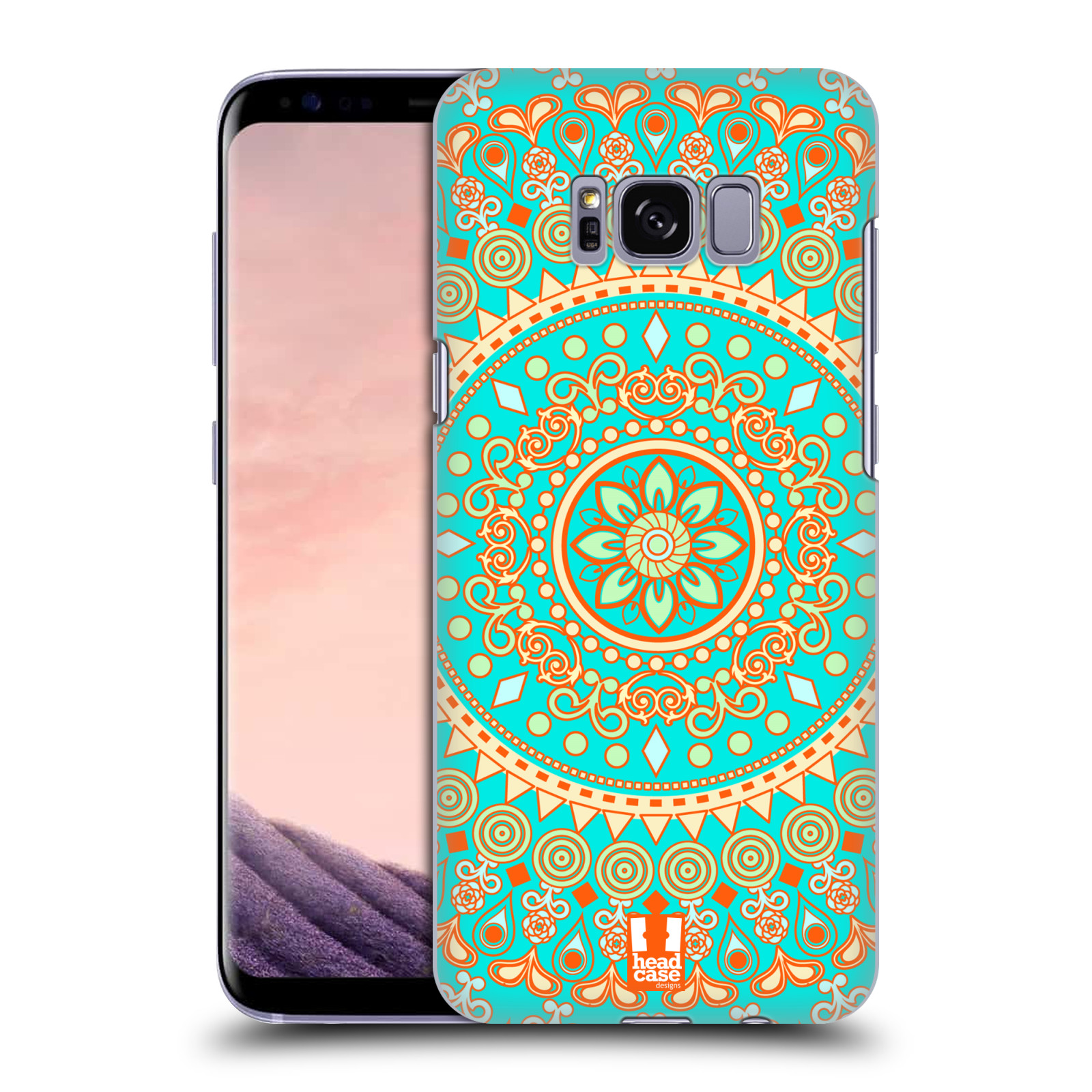 HEAD CASE plastový obal na mobil Samsung Galaxy S8 vzor Indie Mandala slunce barevný motiv TYRKYSOVÁ, ZELENÁ