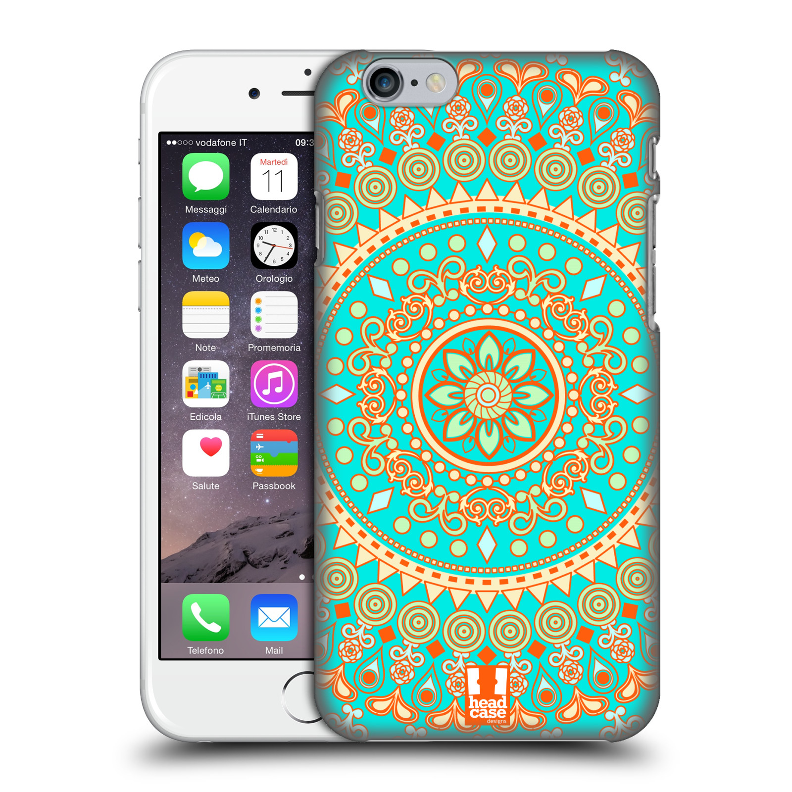 Plastové pouzdro pro mobil Apple Iphone 6/6S vzor Indie Mandala slunce barevný motiv TYRKYSOVÁ, ZELENÁ