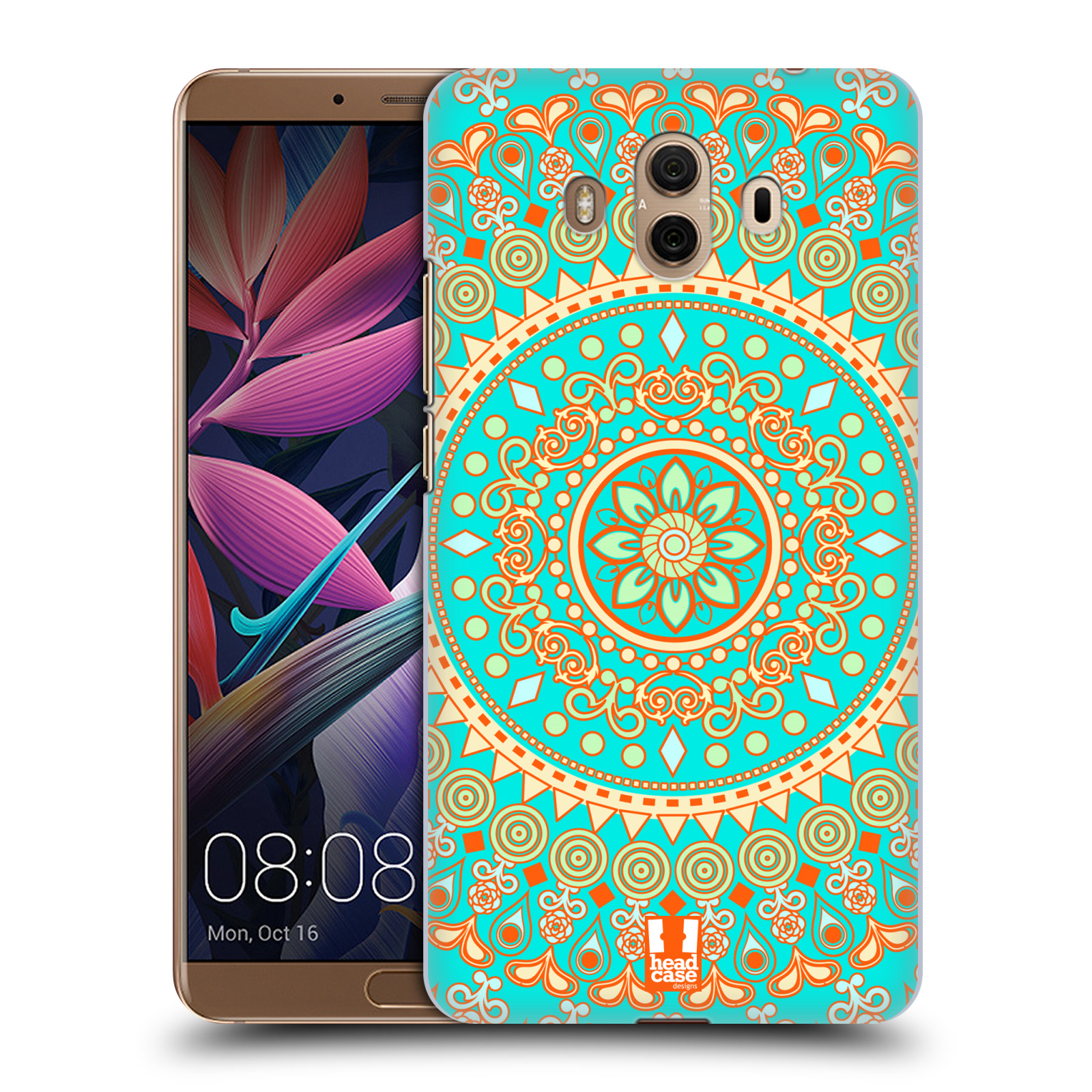 HEAD CASE plastový obal na mobil Huawei Mate 10 vzor Indie Mandala slunce barevný motiv TYRKYSOVÁ, ZELENÁ