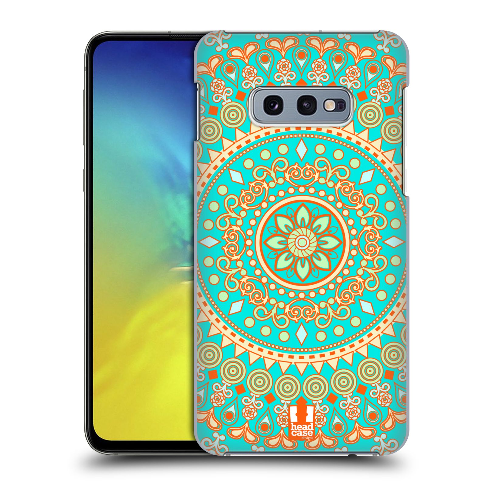 Pouzdro na mobil Samsung Galaxy S10e - HEAD CASE - vzor Indie Mandala slunce barevný motiv TYRKYSOVÁ, ZELENÁ