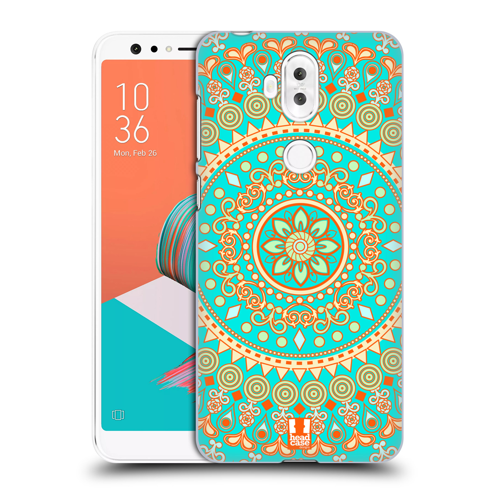 HEAD CASE plastový obal na mobil Asus Zenfone 5 LITE ZC600KL vzor Indie Mandala slunce barevný motiv TYRKYSOVÁ, ZELENÁ
