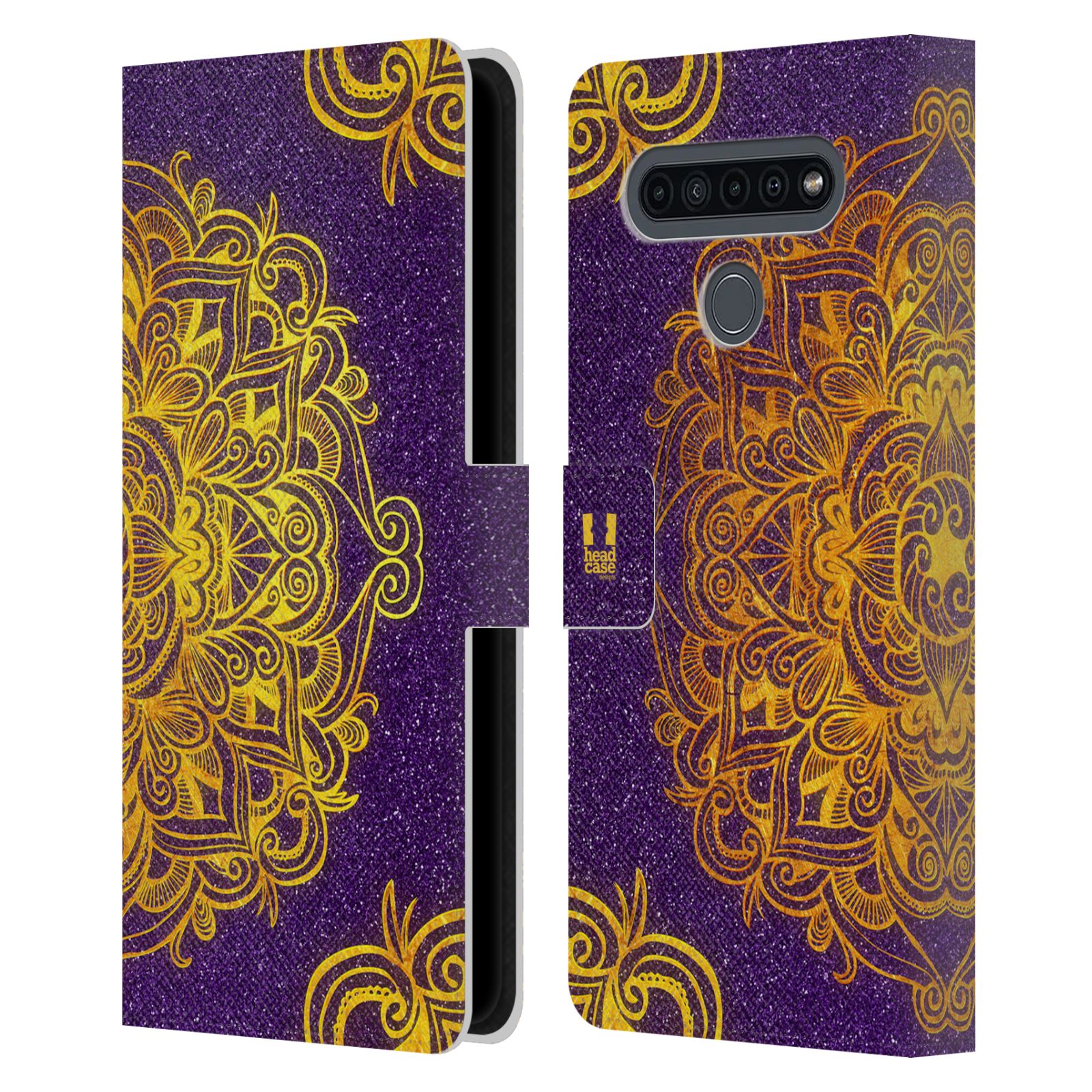 Pouzdro pro mobil LG K41s  - Sluneční mandala fialové pozadí