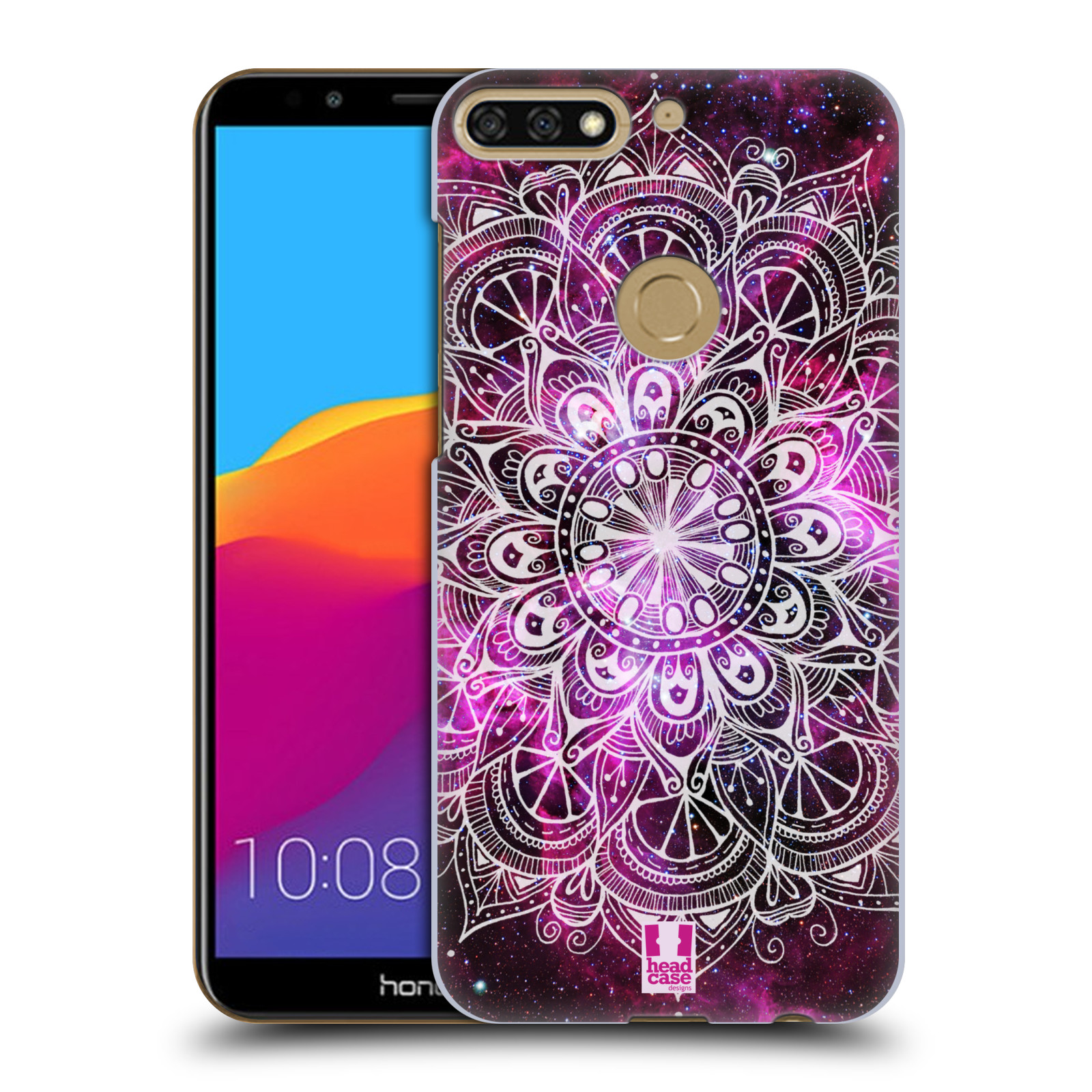 HEAD CASE plastový obal na mobil Honor 7c vzor Indie Mandala slunce barevná FIALOVÁ MLHOVINA