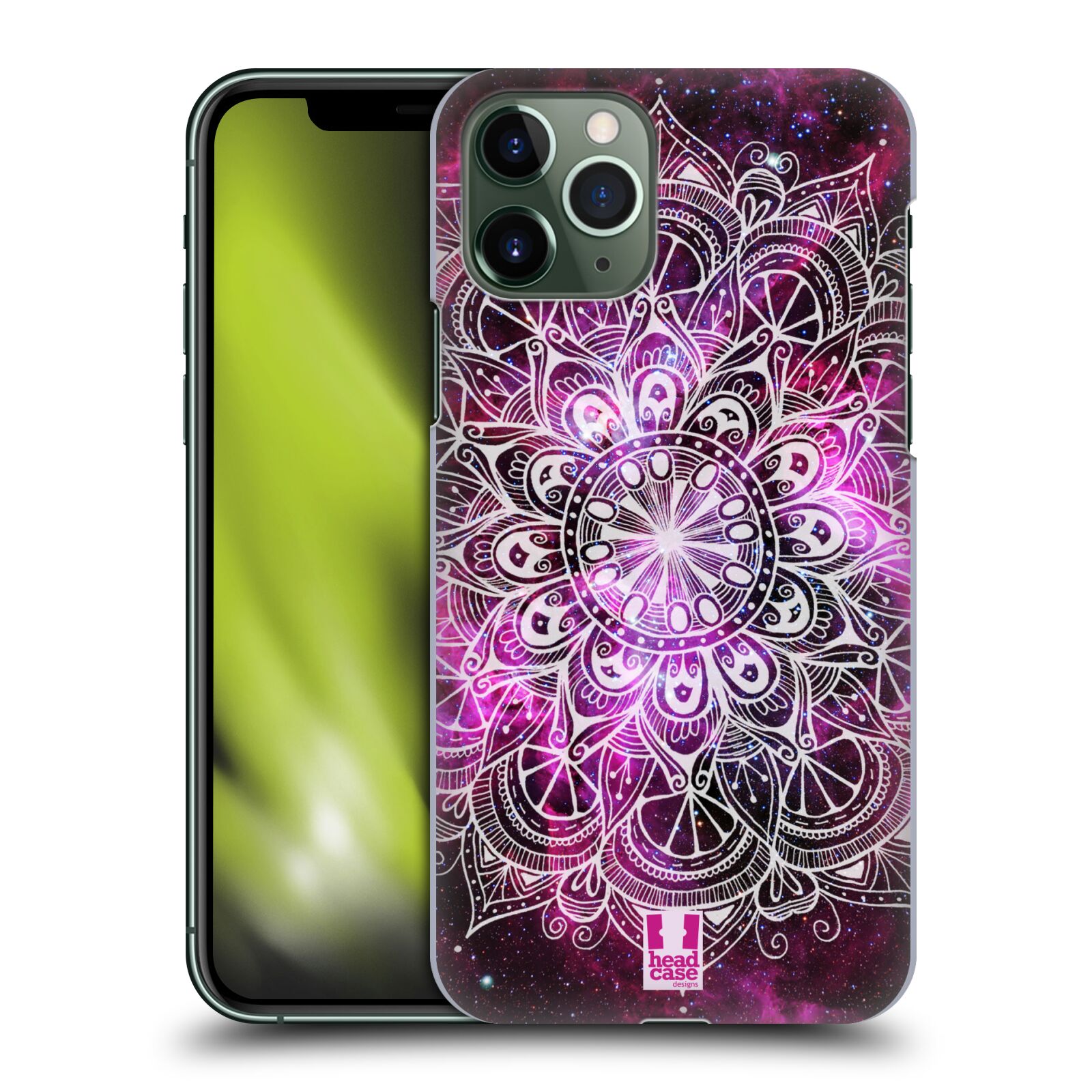 Pouzdro na mobil Apple Iphone 11 PRO - HEAD CASE - vzor Indie Mandala slunce barevná FIALOVÁ MLHOVINA