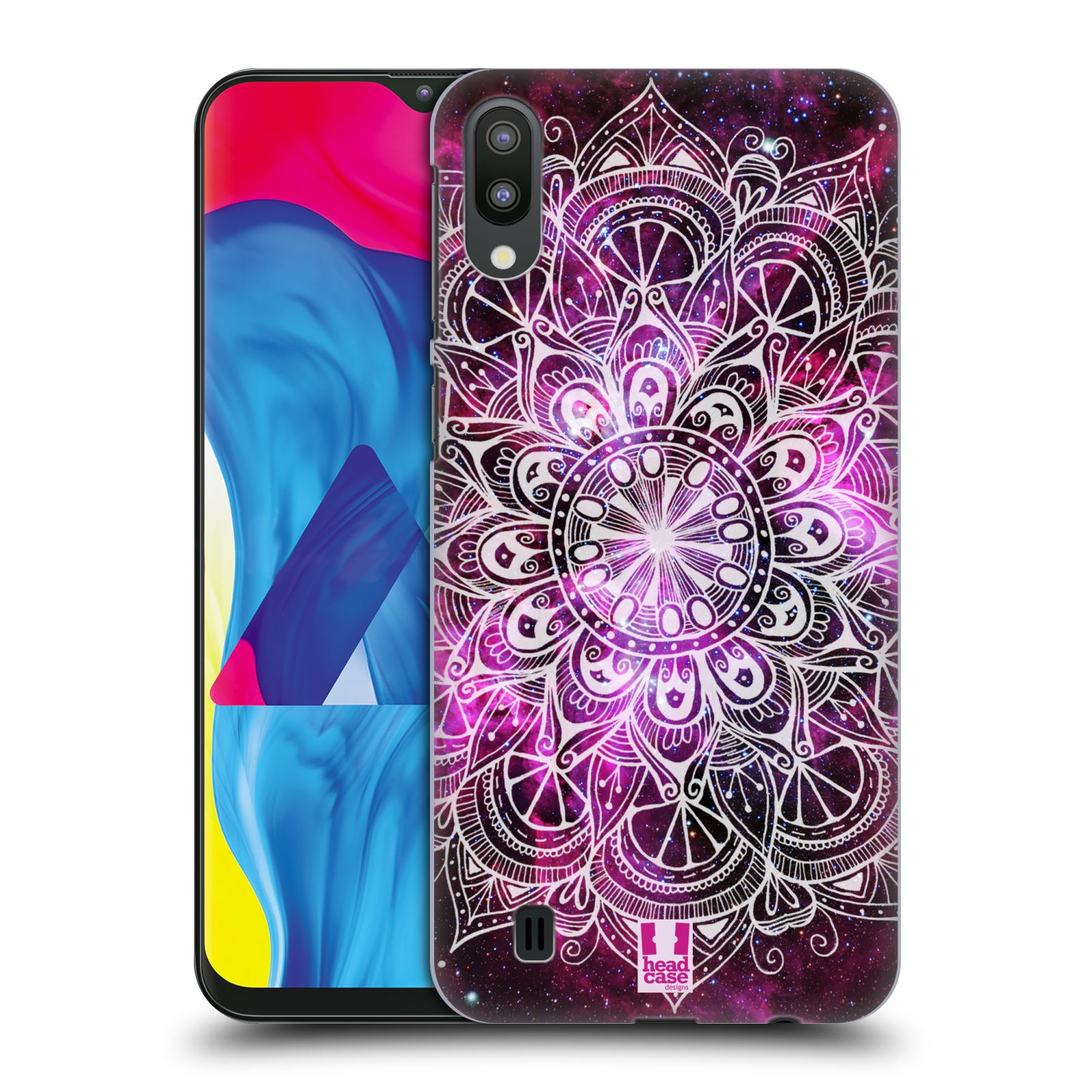 Plastový obal HEAD CASE na mobil Samsung Galaxy M10 vzor Indie Mandala slunce barevná FIALOVÁ MLHOVINA