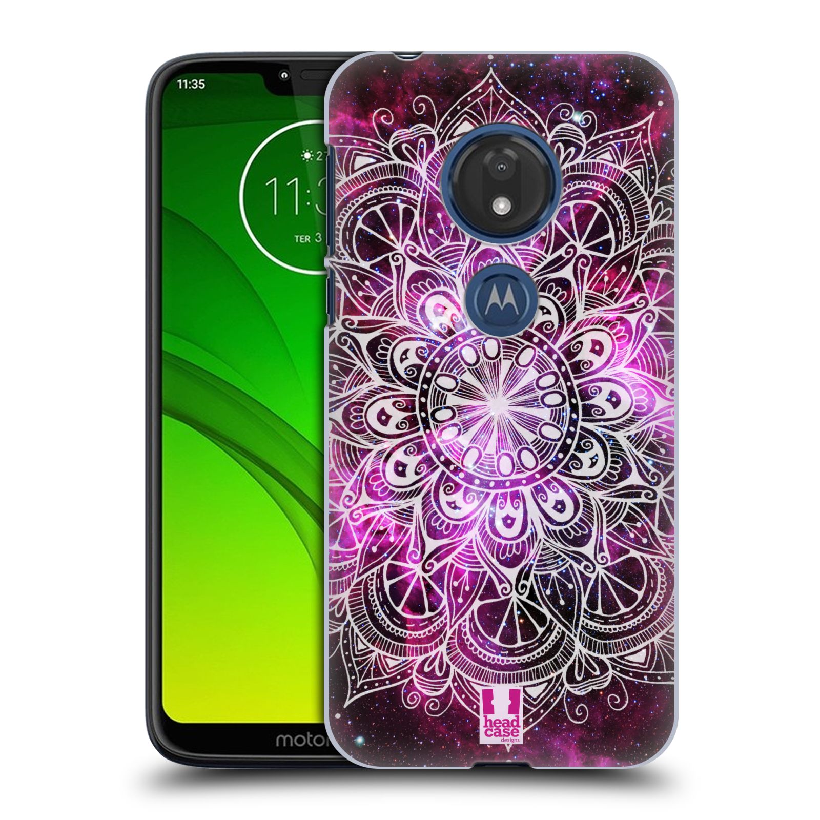 Pouzdro na mobil Motorola Moto G7 Play vzor Indie Mandala slunce barevná FIALOVÁ MLHOVINA