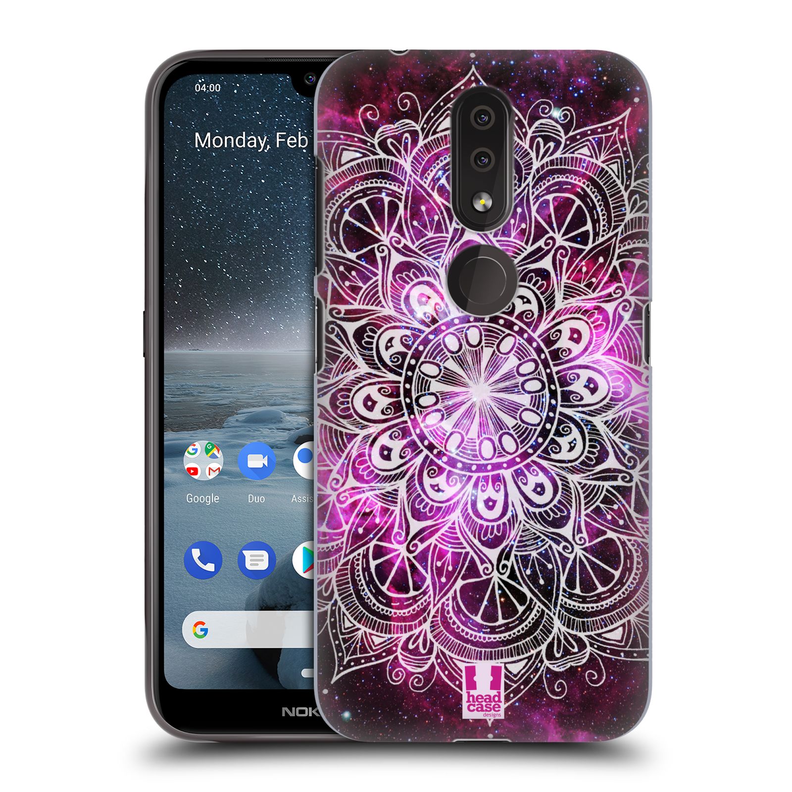 Pouzdro na mobil Nokia 4.2 - HEAD CASE - vzor Indie Mandala slunce barevná FIALOVÁ MLHOVINA
