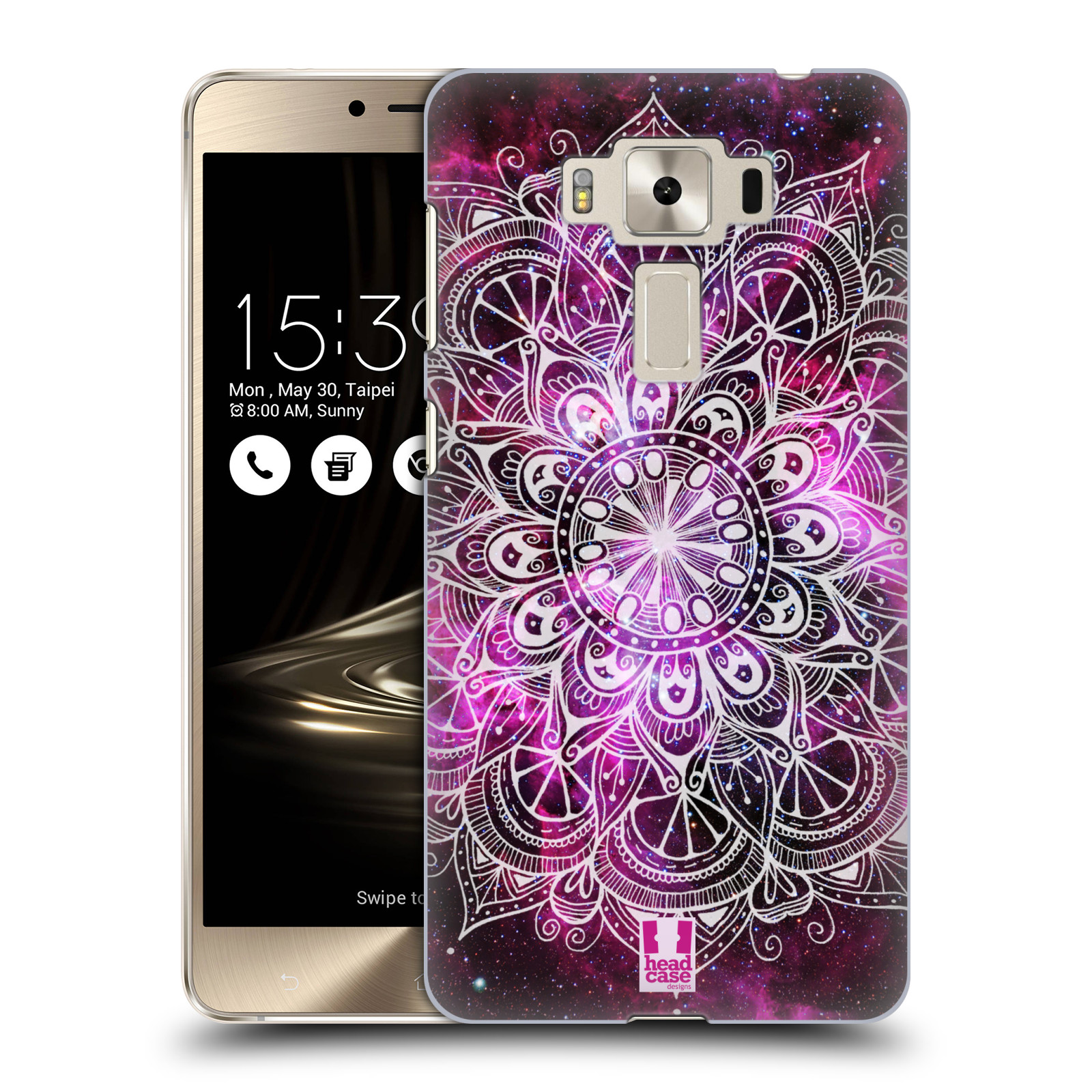 HEAD CASE plastový obal na mobil Asus Zenfone 3 DELUXE ZS550KL vzor Indie Mandala slunce barevná FIALOVÁ MLHOVINA