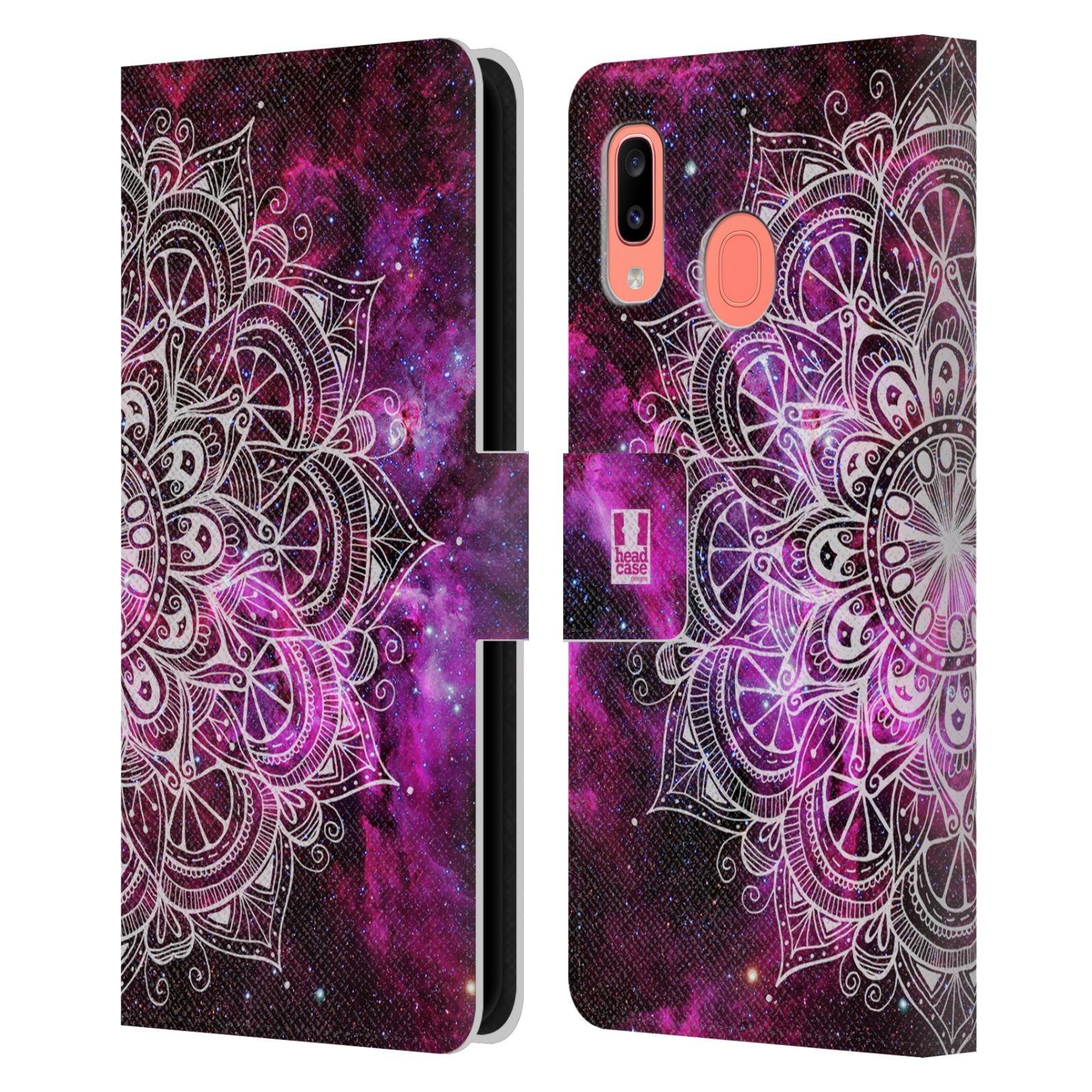 Pouzdro na mobil Samsung Galaxy A20 mandala kreslená fialová vesmír