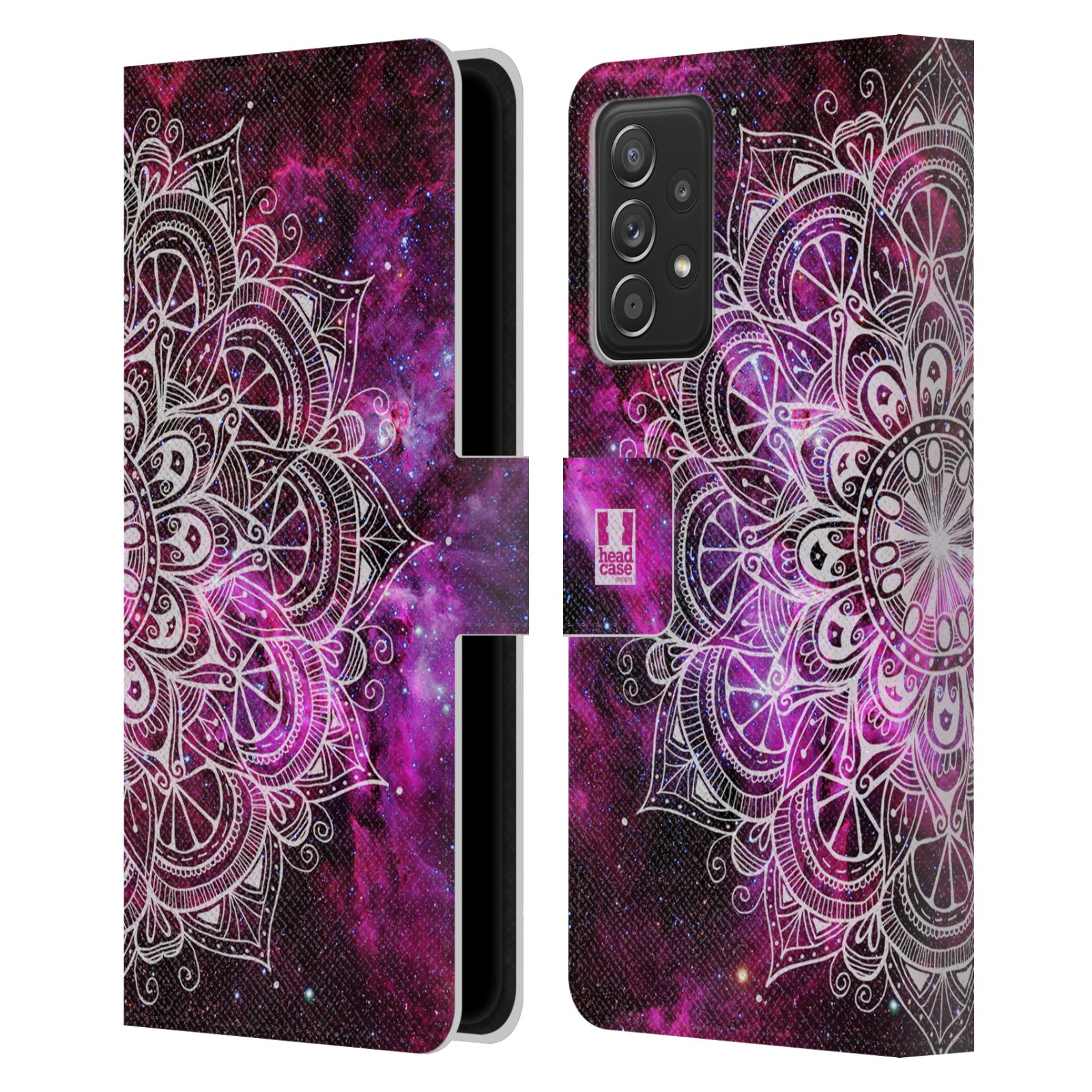 Pouzdro HEAD CASE na mobil Samsung Galaxy A52 / A52 5G / A52s 5G mandala kreslená fialová vesmír