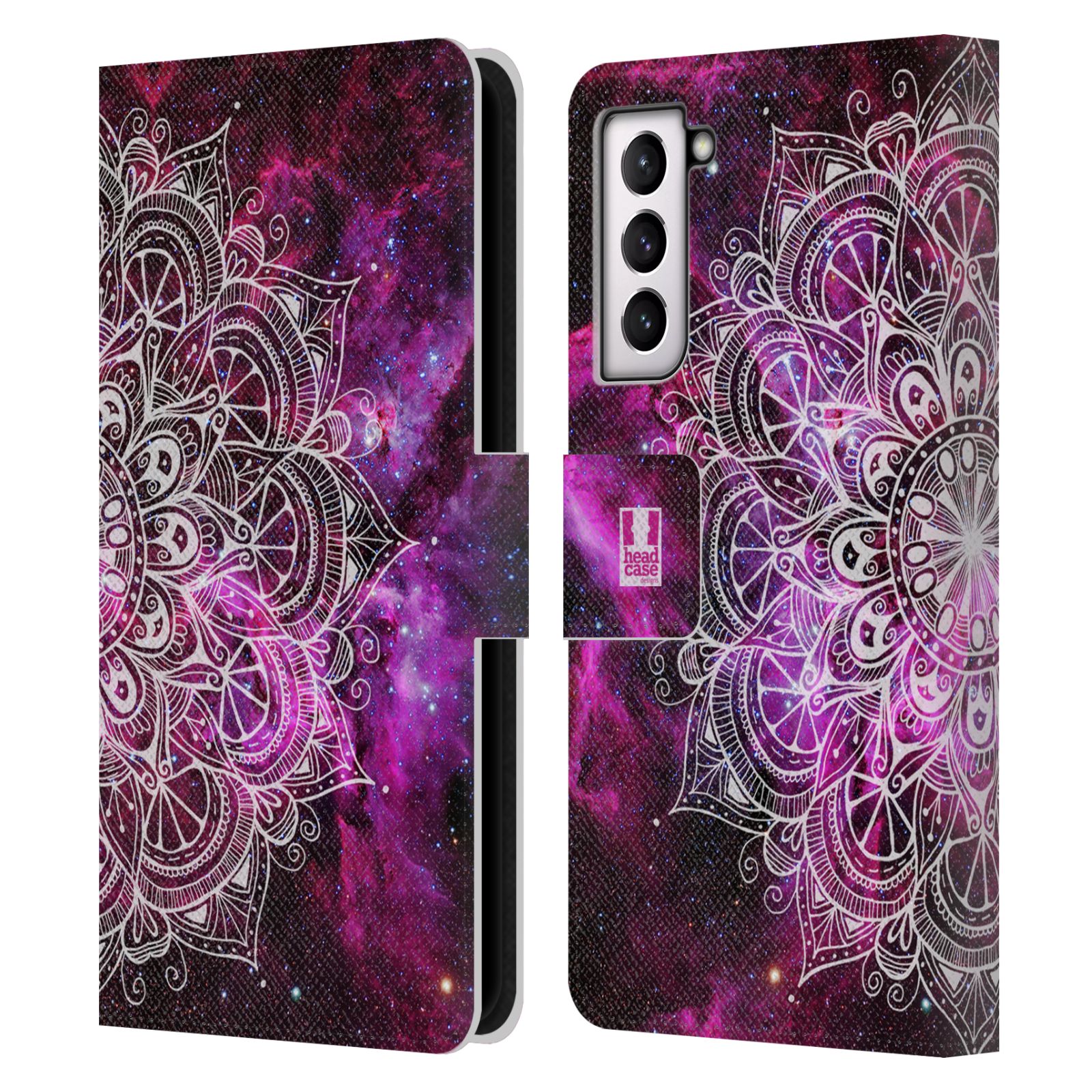 Pouzdro HEAD CASE na mobil Samsung Galaxy S21 / S21 5G mandala kreslená fialová vesmír