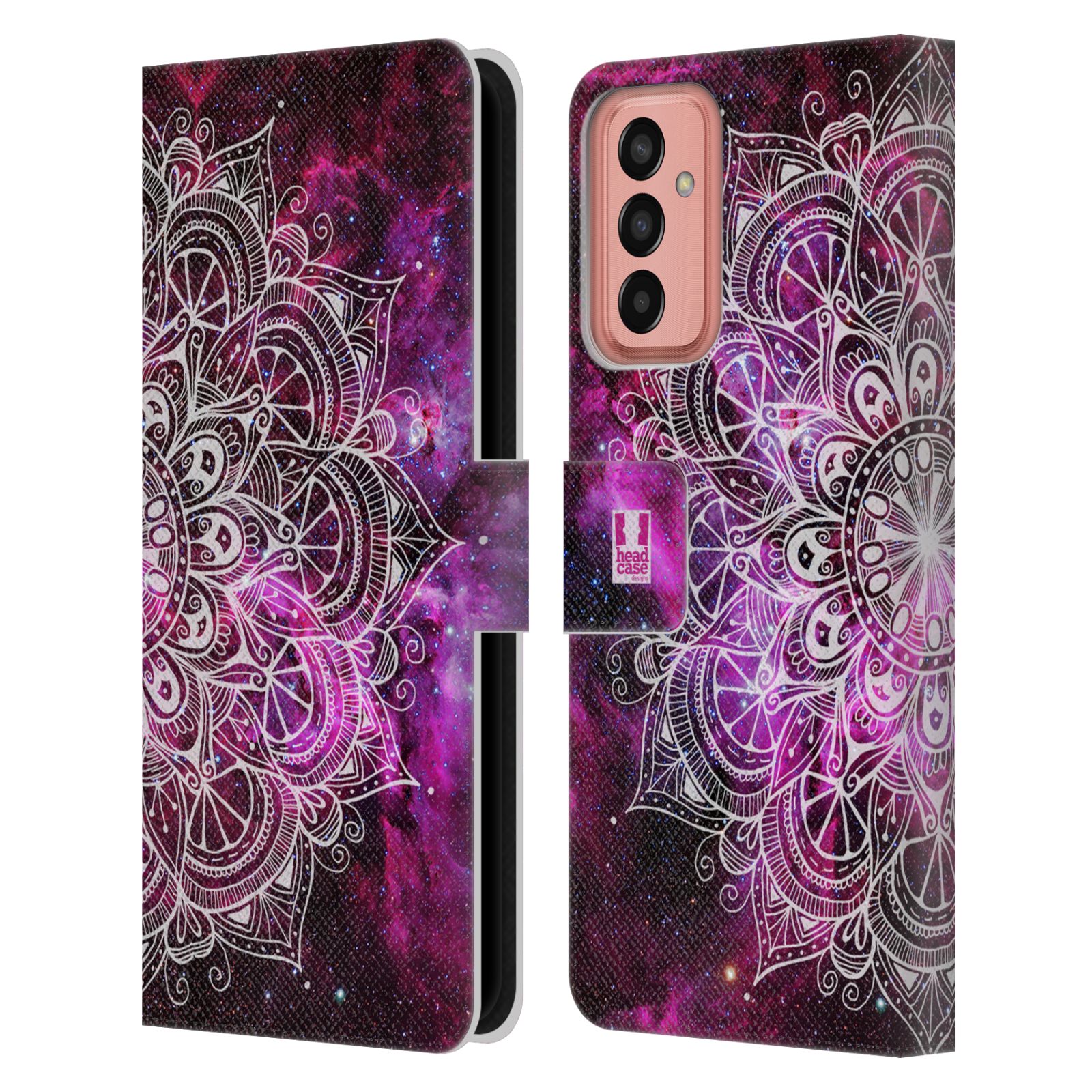 Pouzdro HEAD CASE na mobil Samsung Galaxy M13 mandala kreslená fialová vesmír