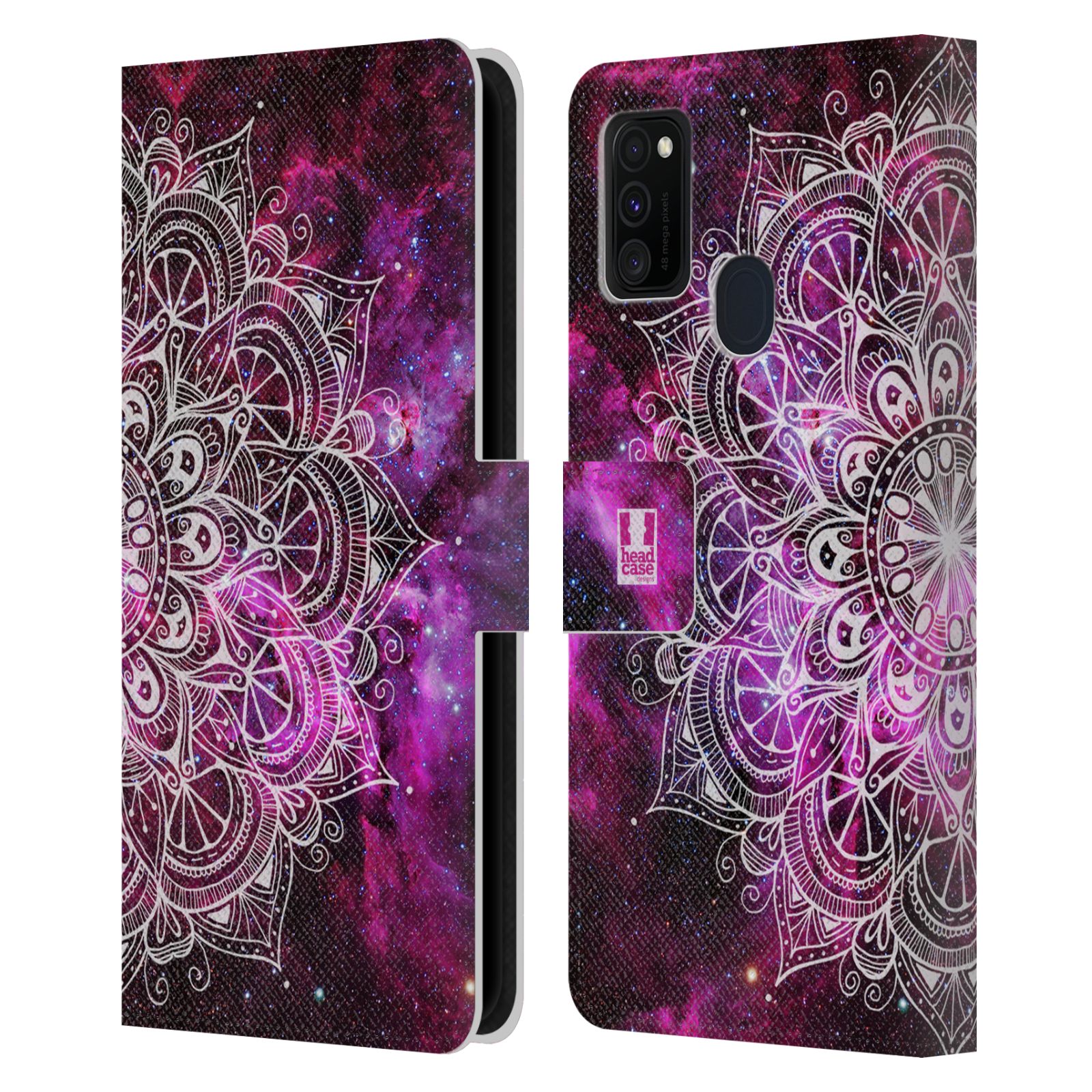 Pouzdro pro mobil Samsung Galaxy M21 - Vesmírná mandala fialová