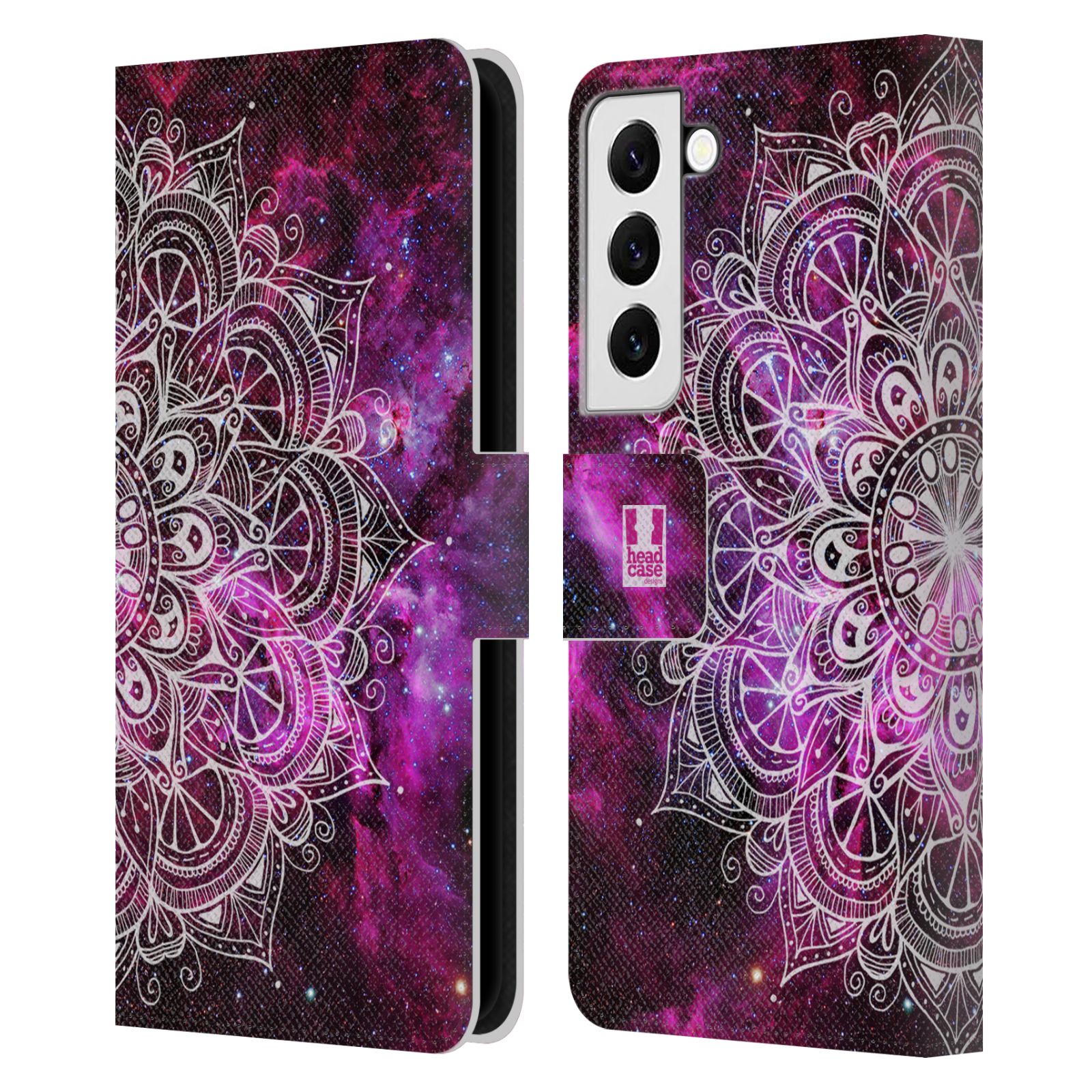 Pouzdro HEAD CASE na mobil Samsung Galaxy S22 / S22 5G mandala kreslená fialová vesmír
