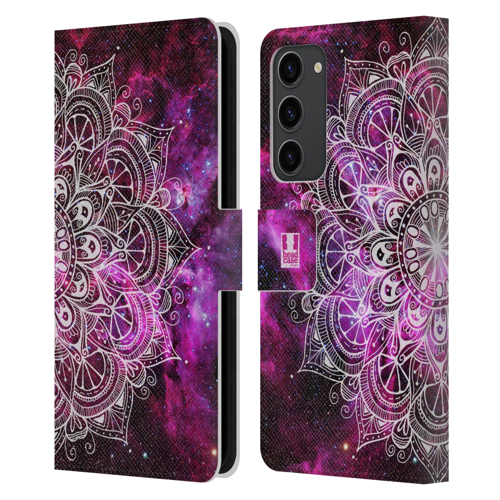 Pouzdro HEAD CASE na mobil Samsung Galaxy S23+ mandala kreslená fialová vesmír