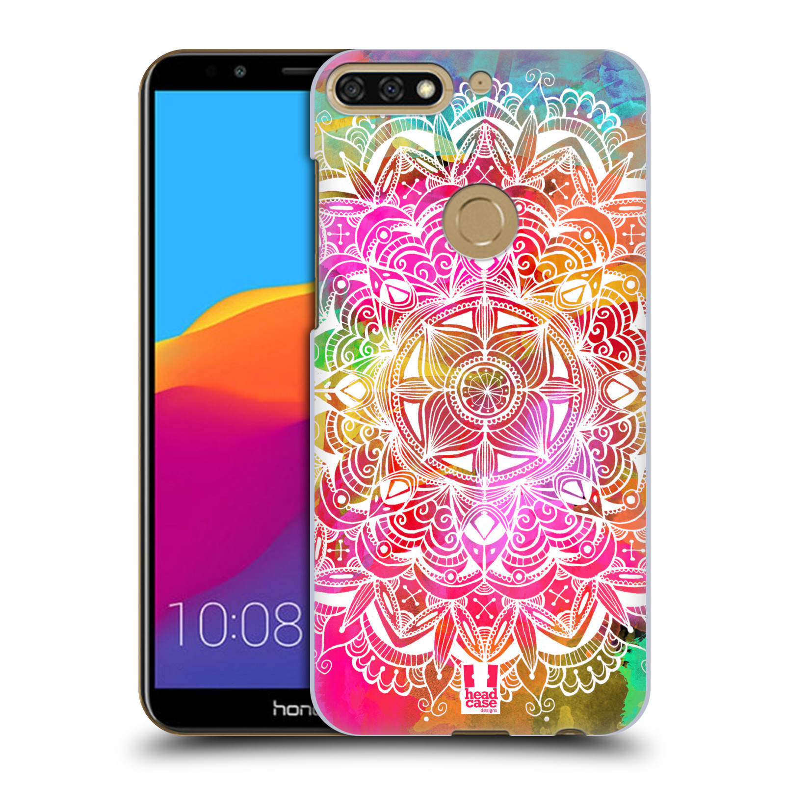 HEAD CASE plastový obal na mobil Honor 7c vzor Indie Mandala slunce barevná DUHA